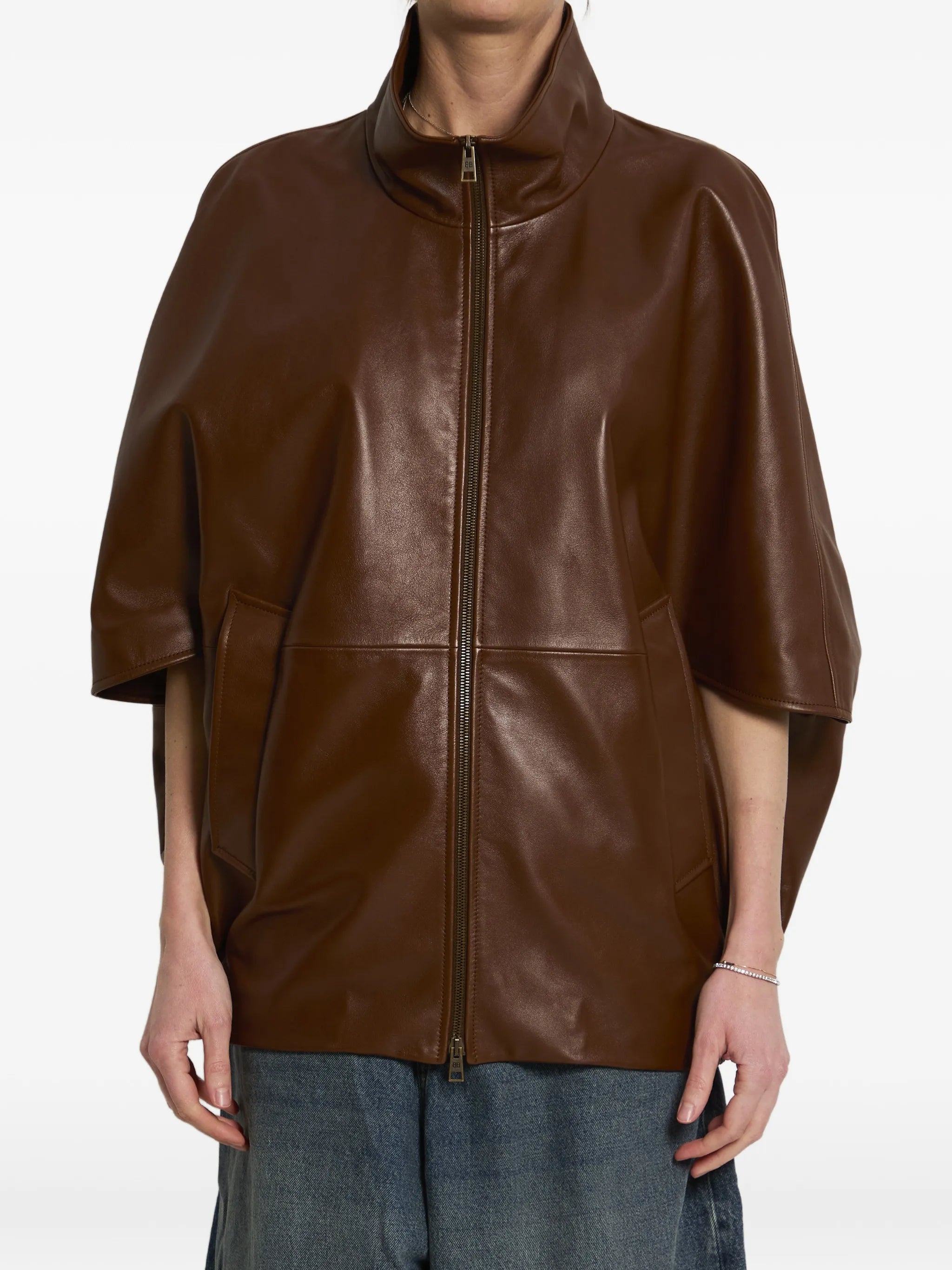 Cocoon leather jacket