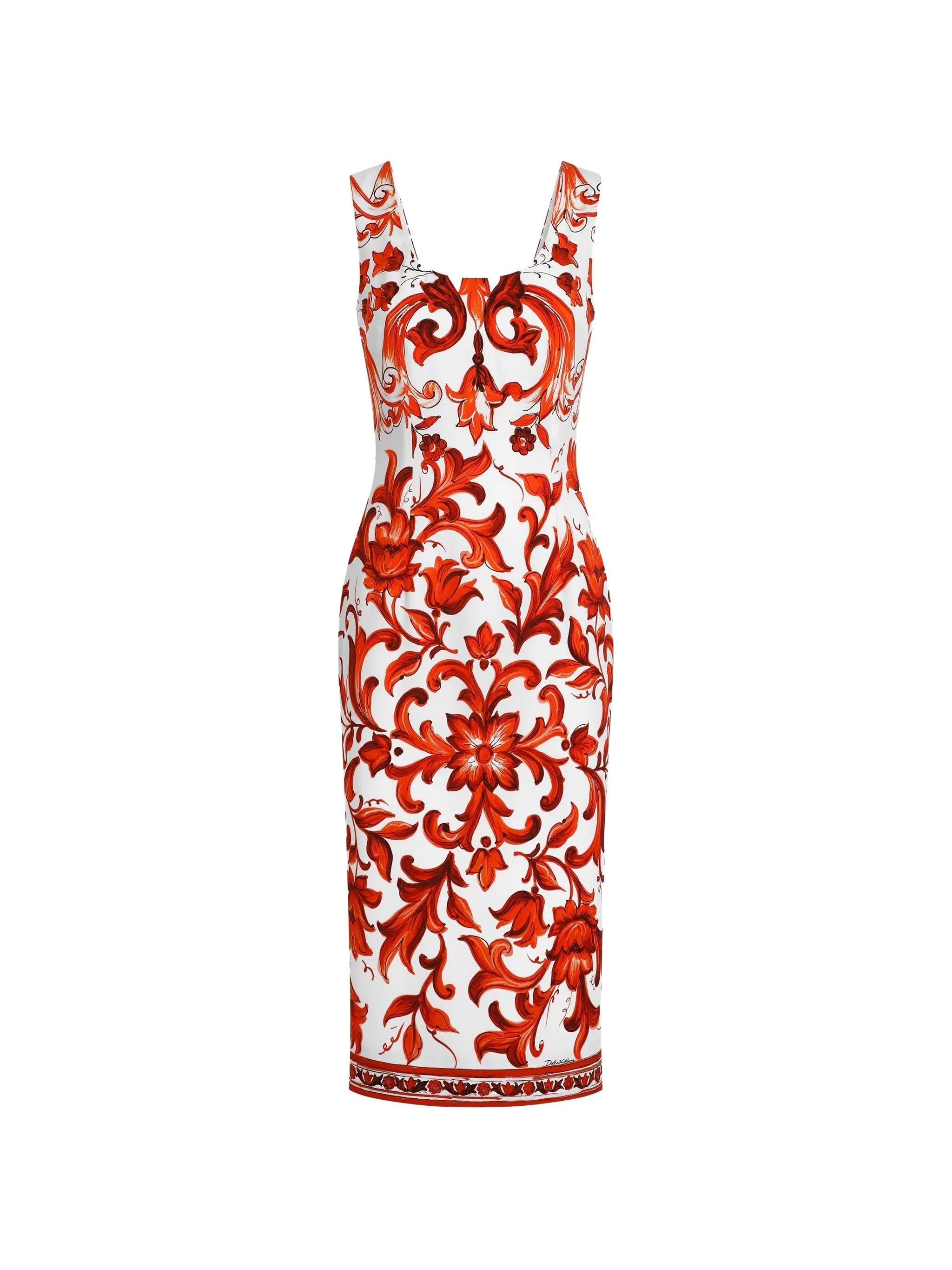 Majolica-print charmeuse dress