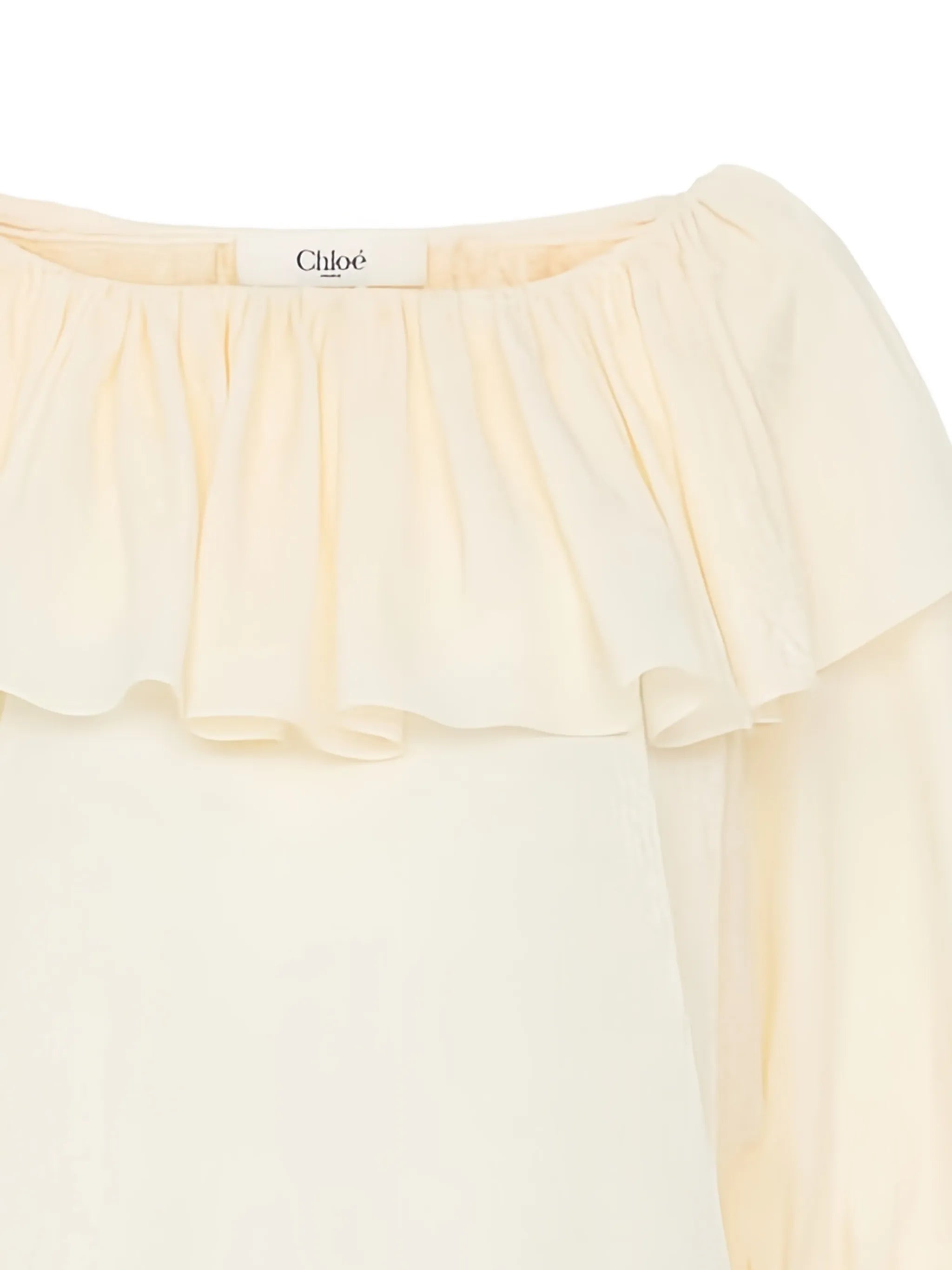 ruffled long-sleeve blouse
