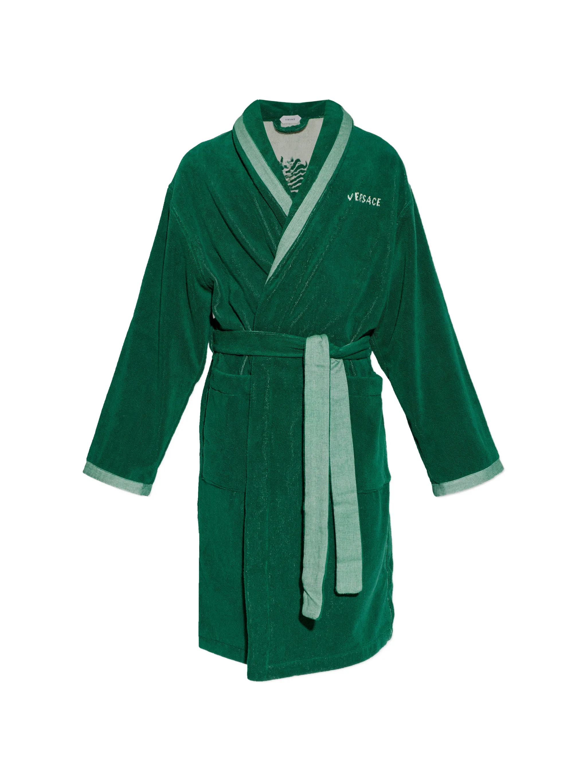 cotton-terry jacquard dressing gown