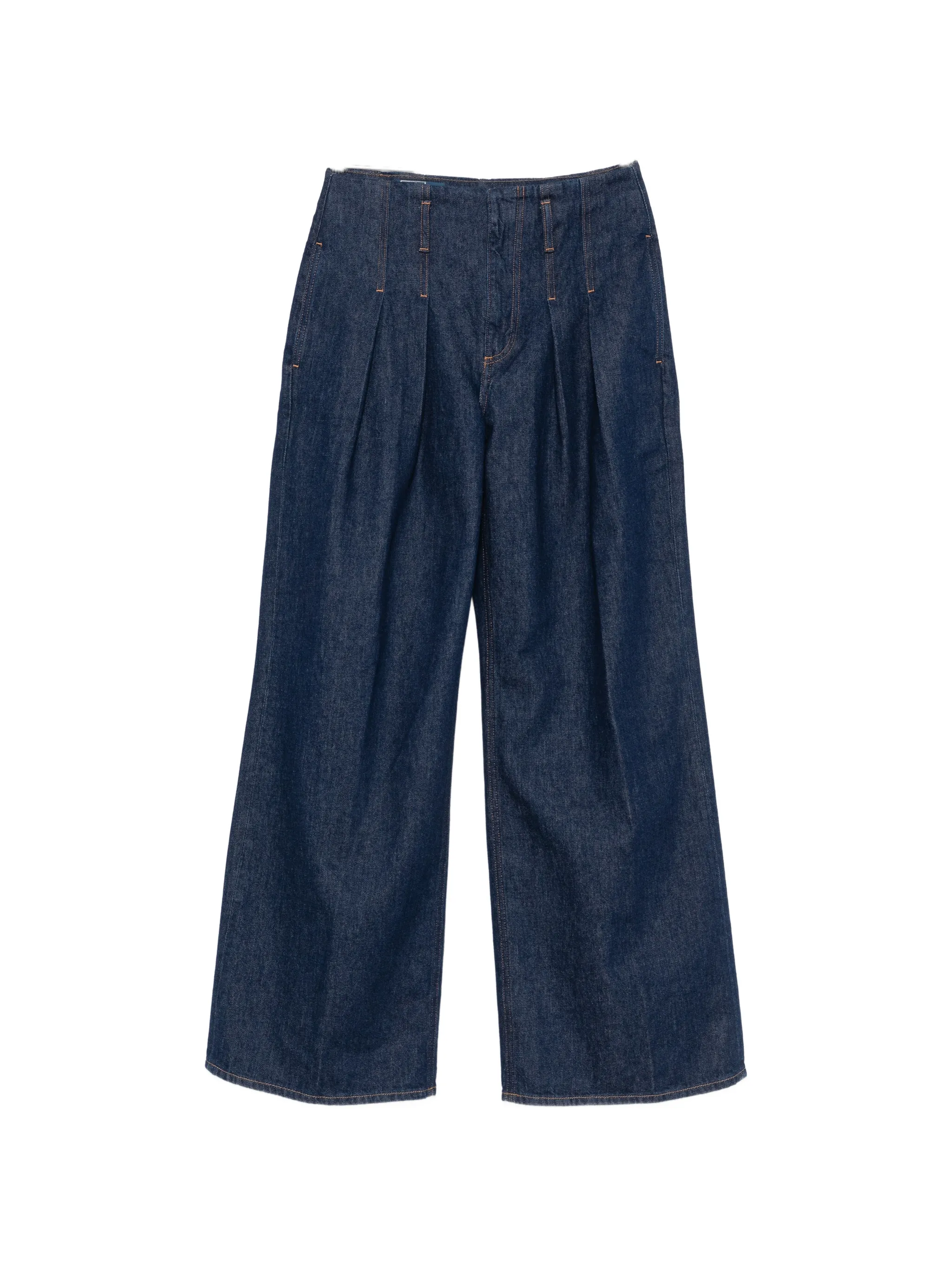 pleated wide-leg jeans