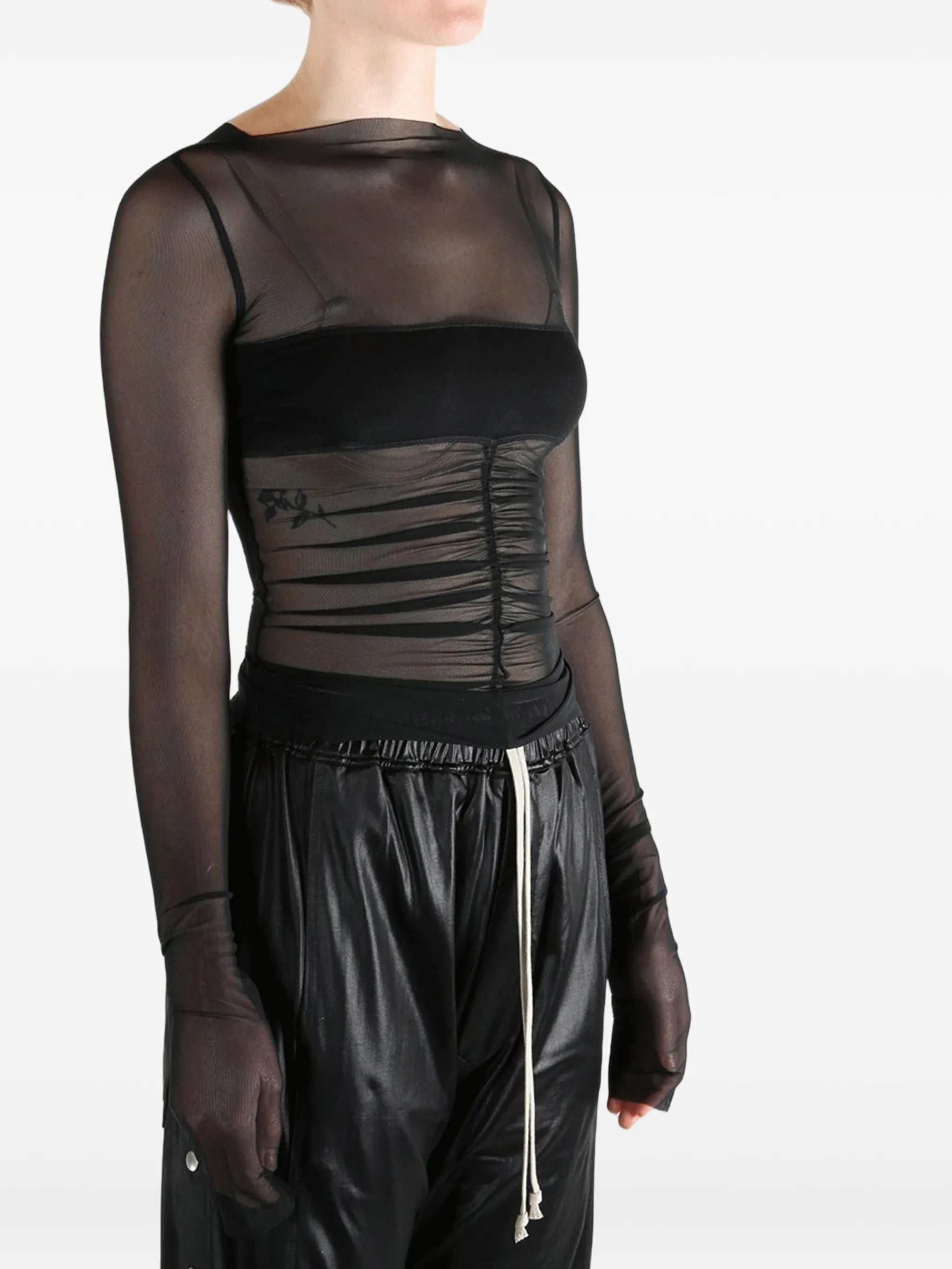 Temple long-sleeved bandeau top