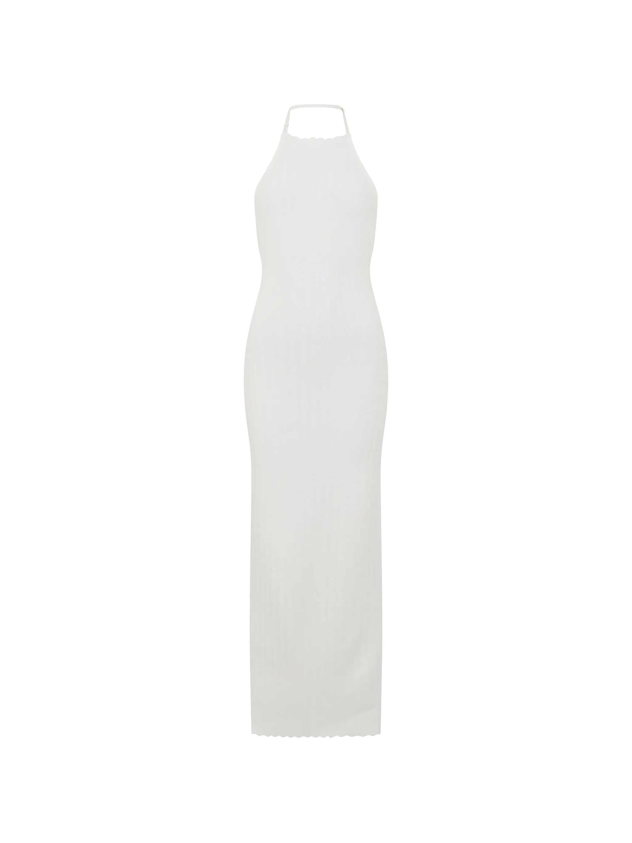 halterneck ribbed dress