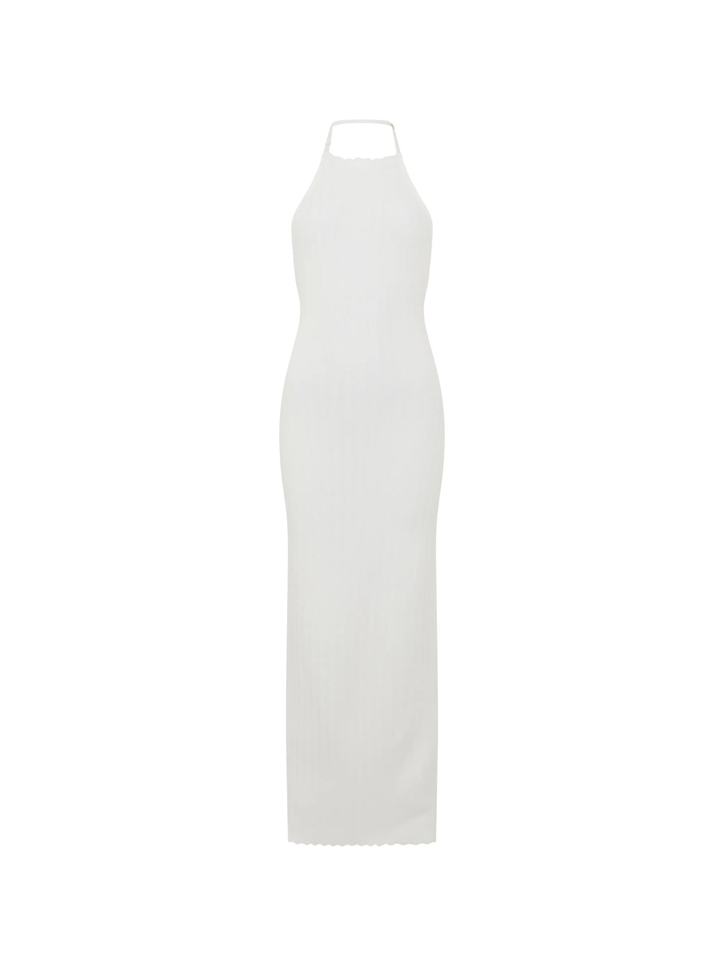 halterneck ribbed dress