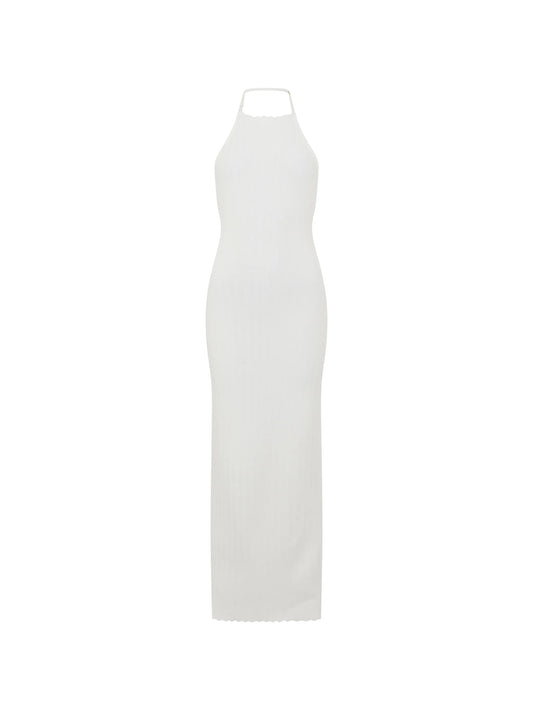 halterneck ribbed dress