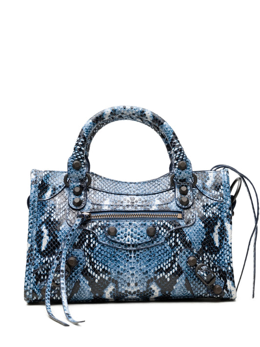 mini City snakeskin-effect tote bag
