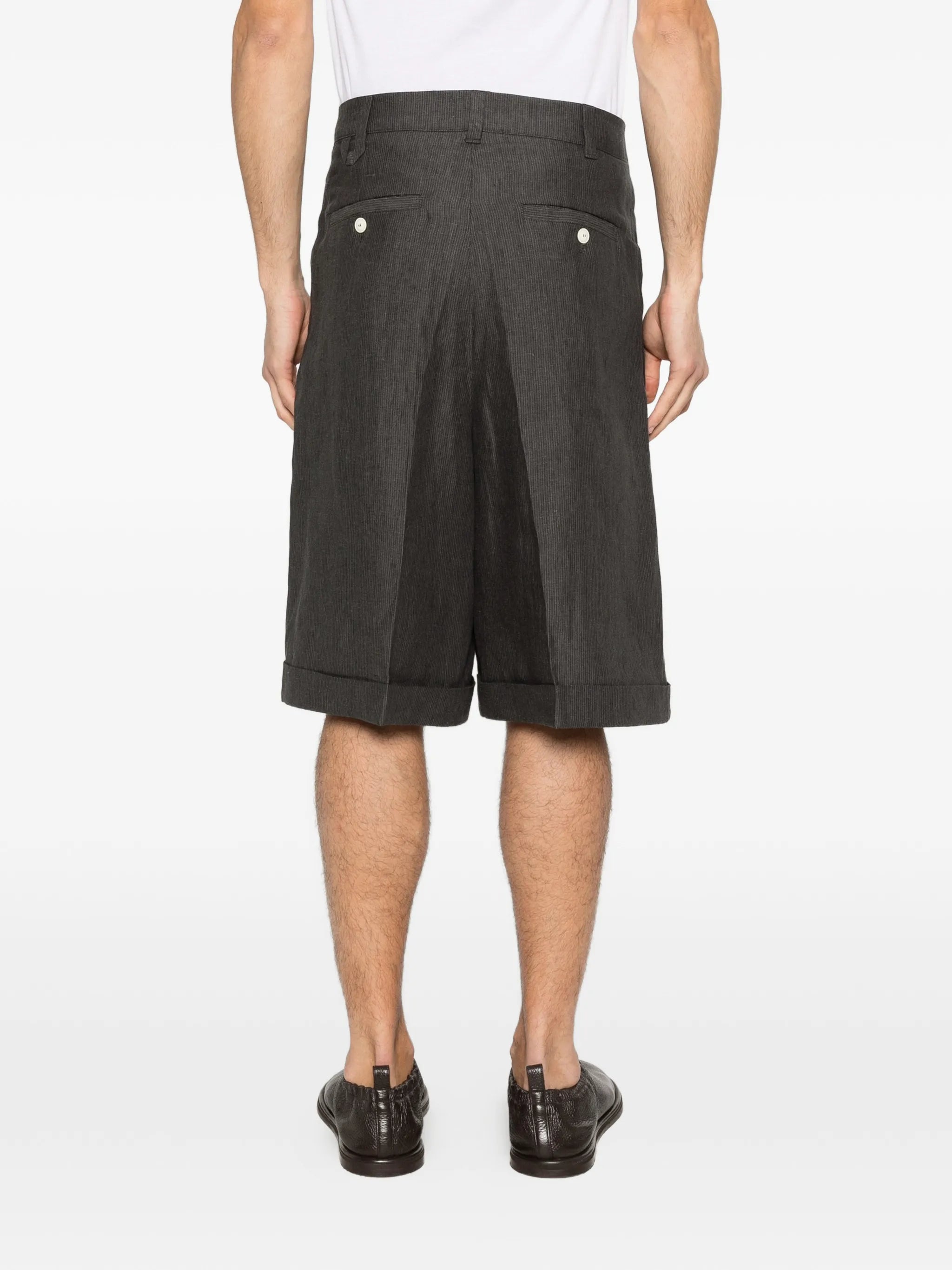 Pastro pleated cuffed-hem shorts