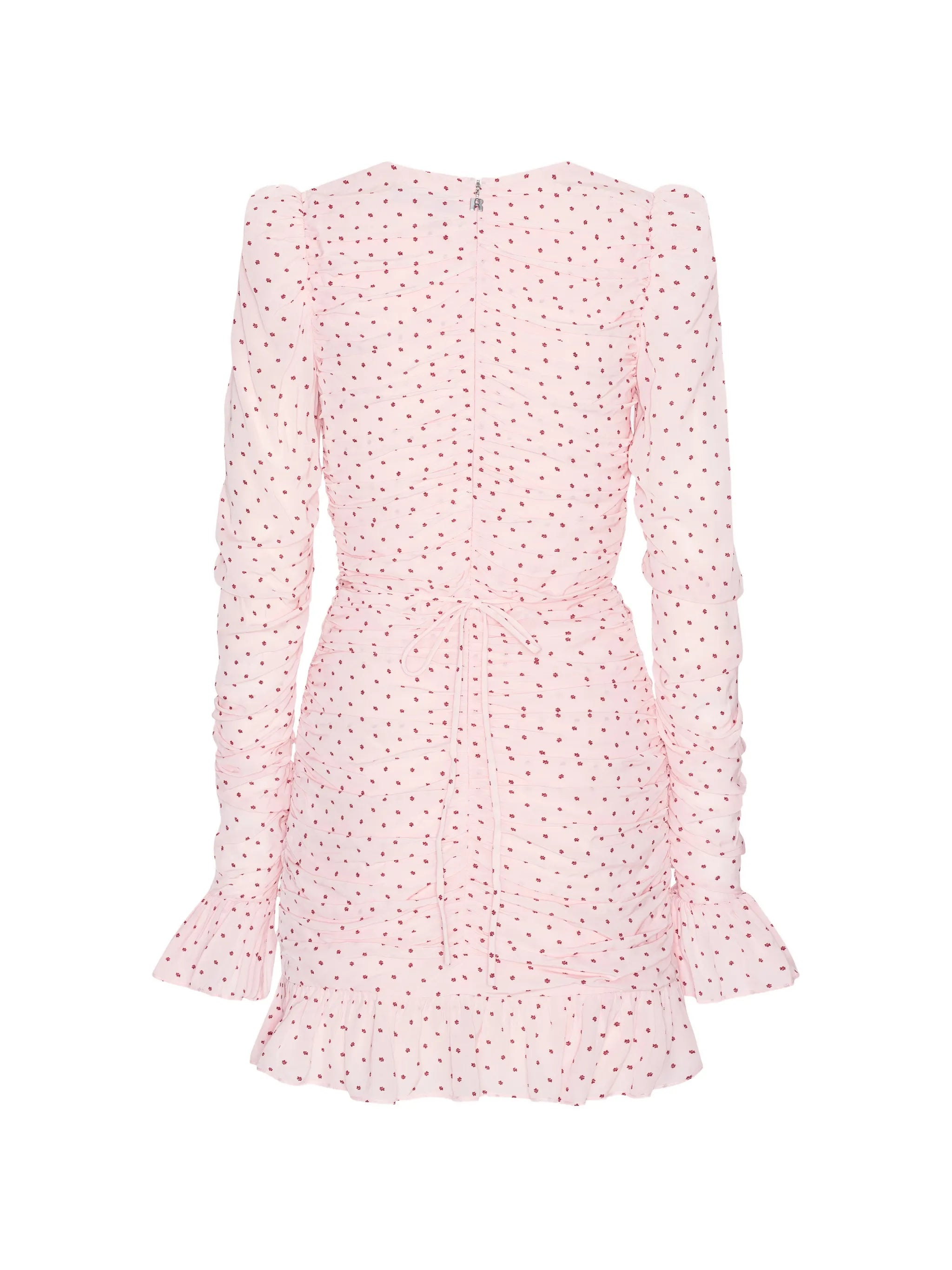 ruched ruffled dress