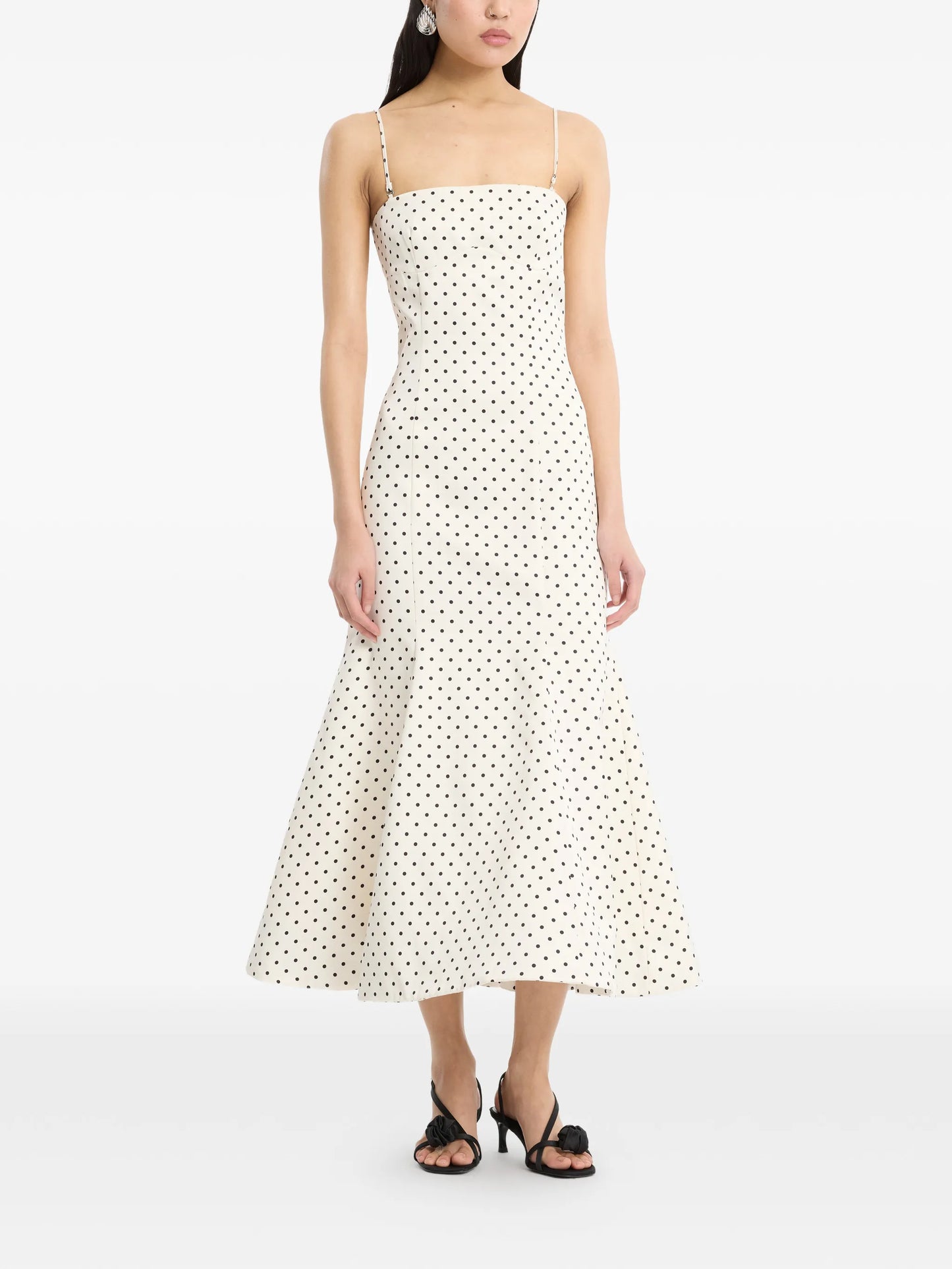 polka-dot midi dress