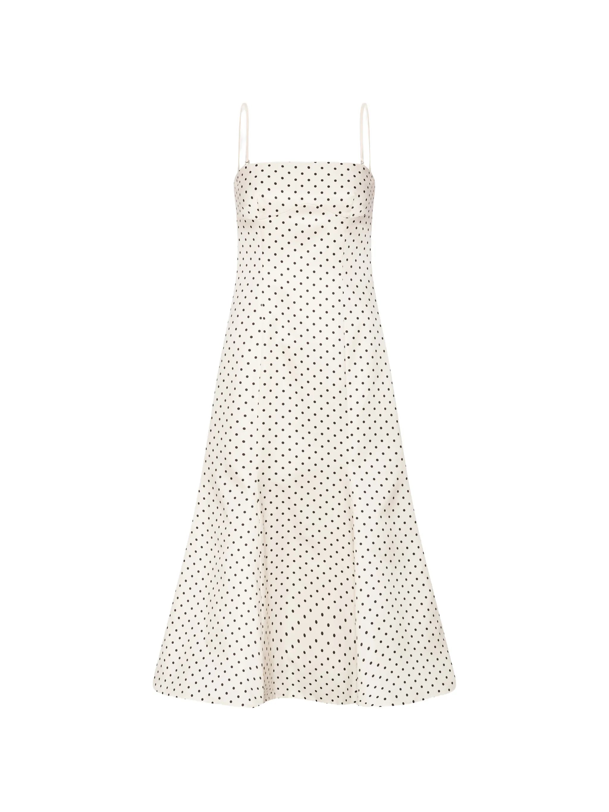 polka-dot midi dress