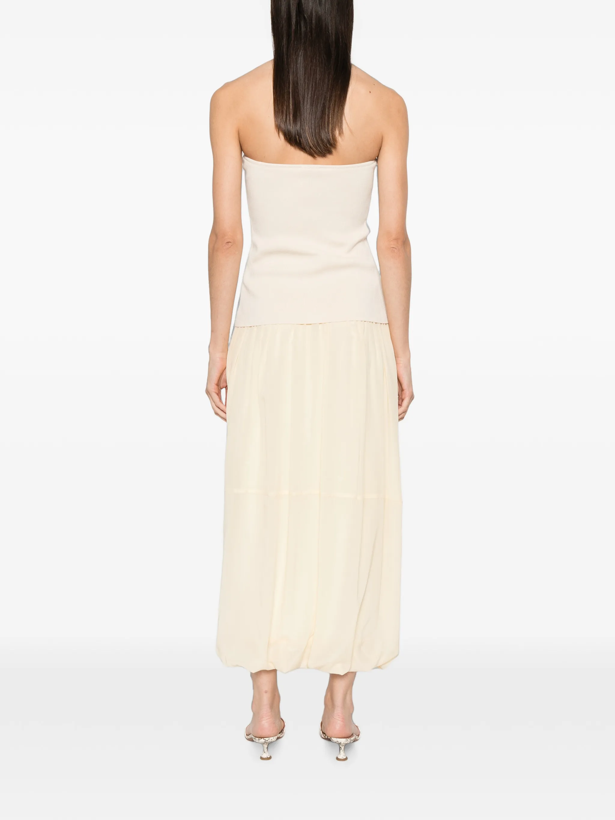 strapless midi dress