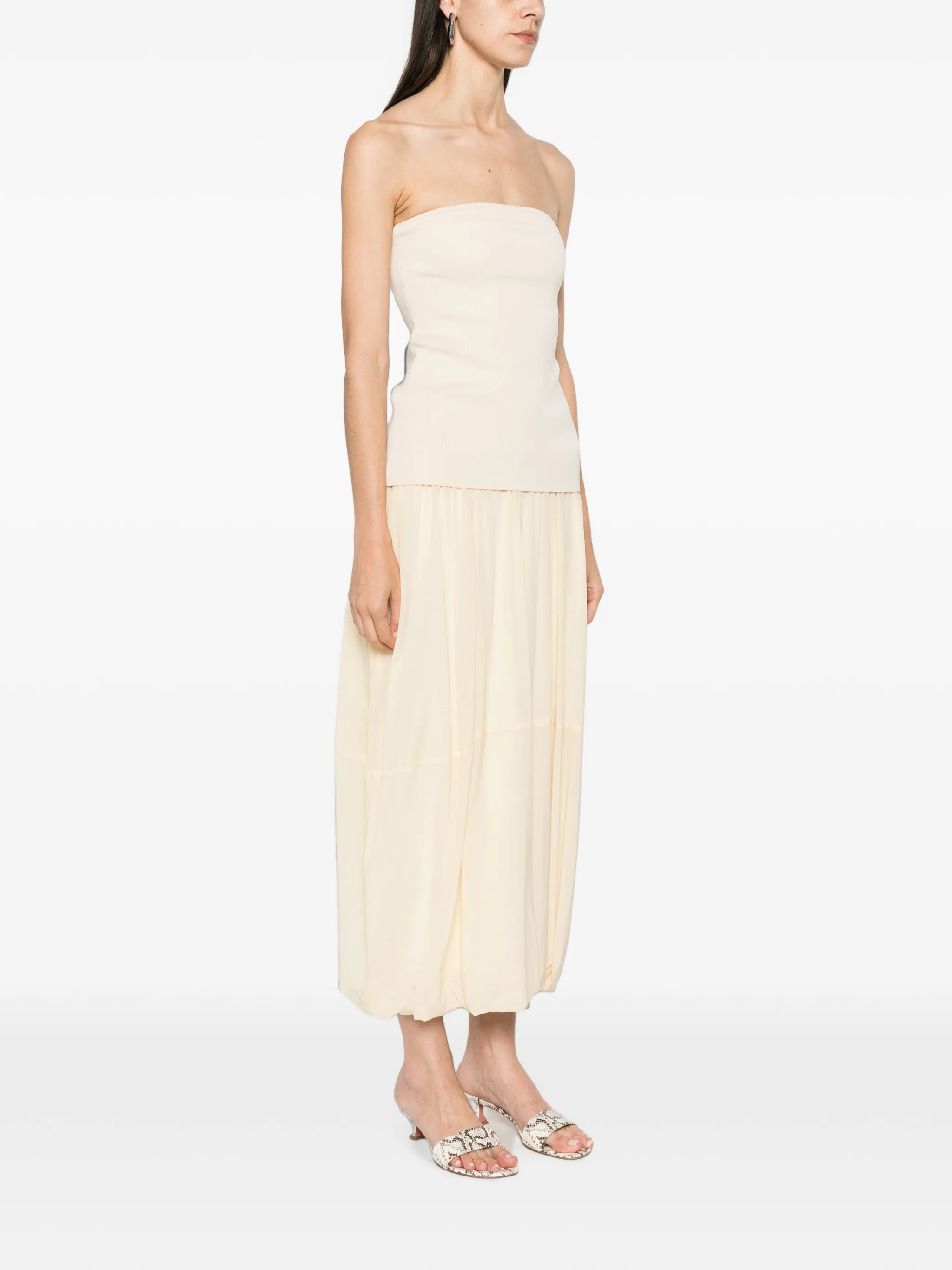 strapless midi dress