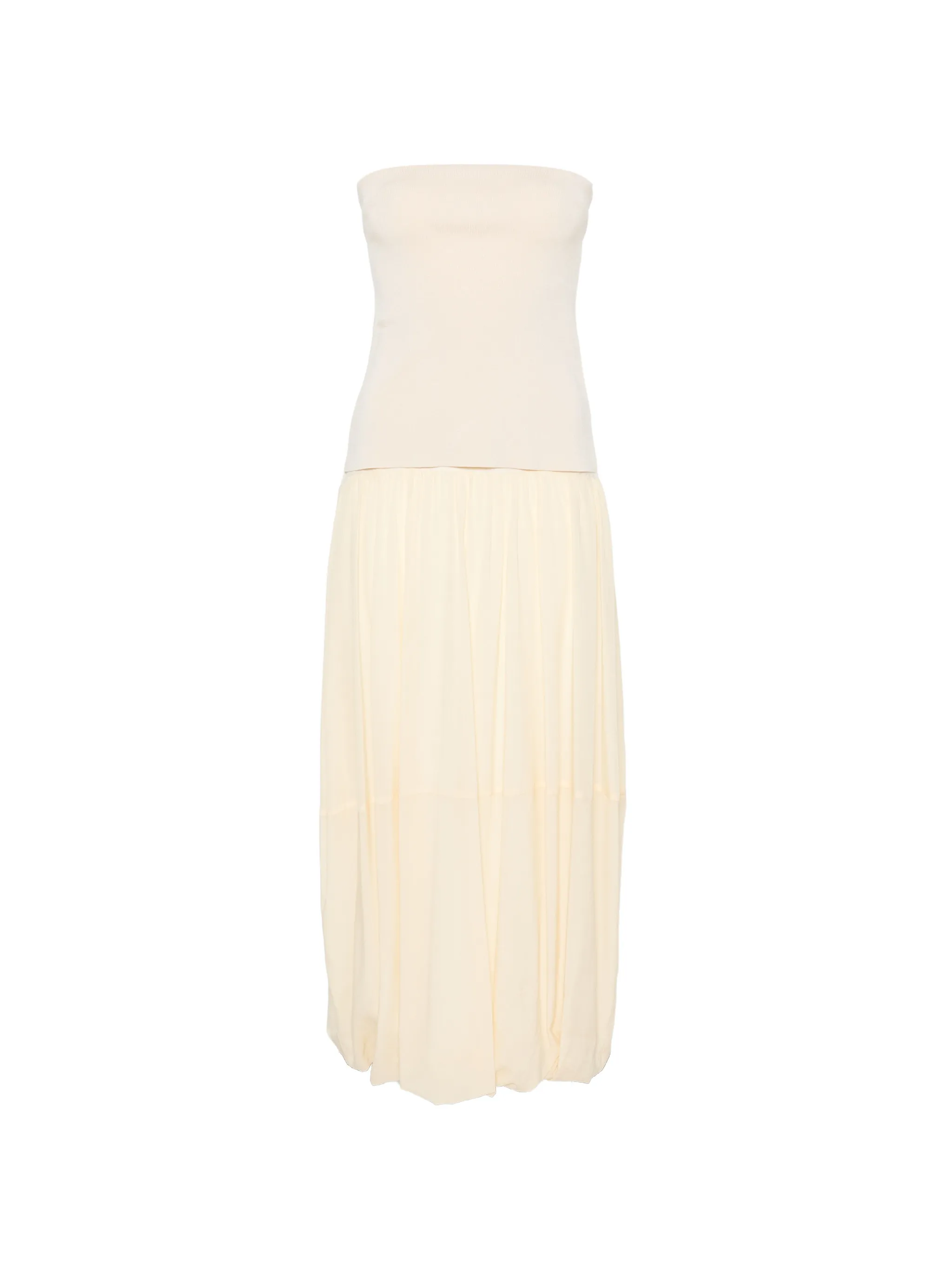 strapless midi dress
