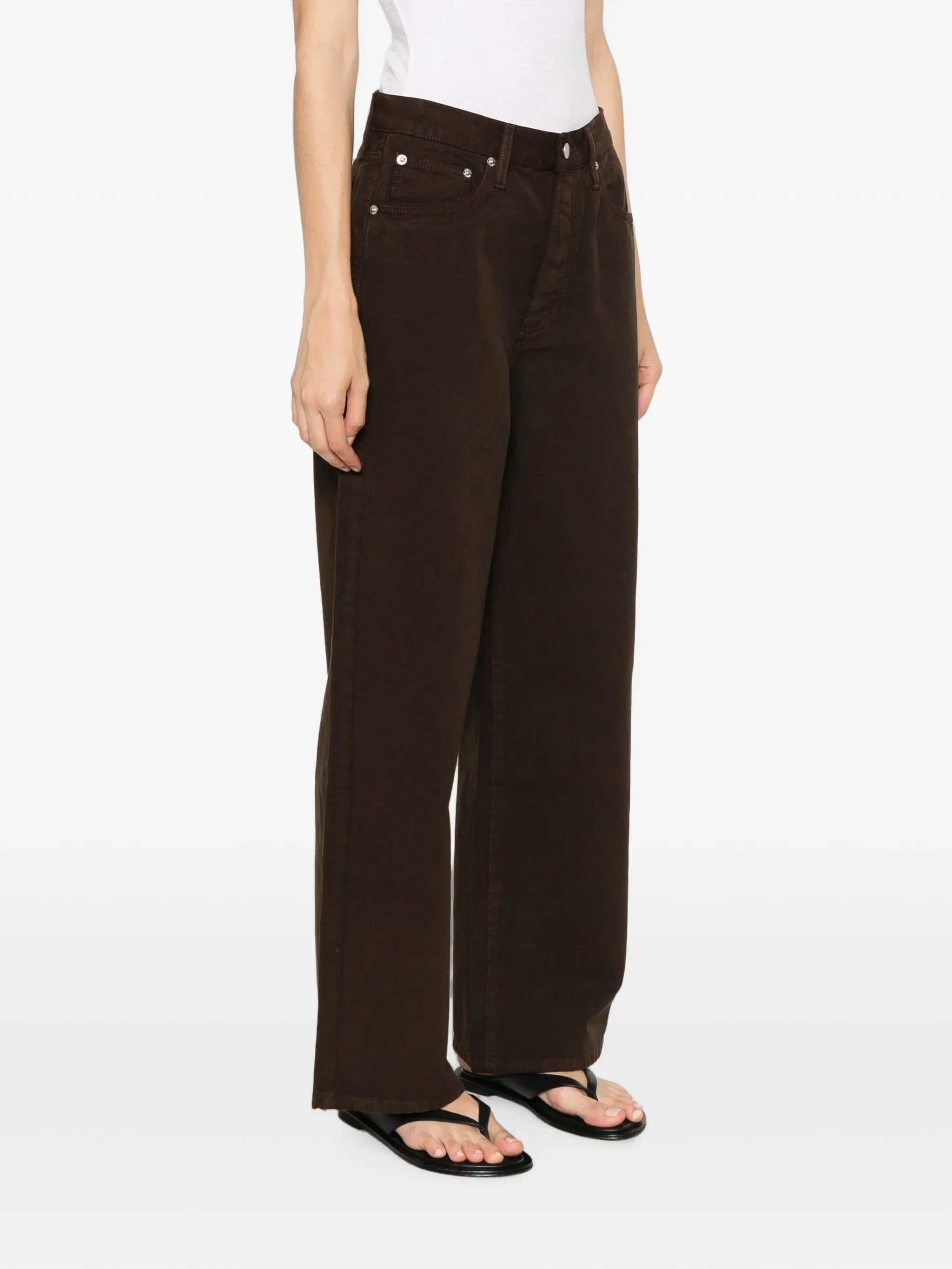canvas mid-rise jeans