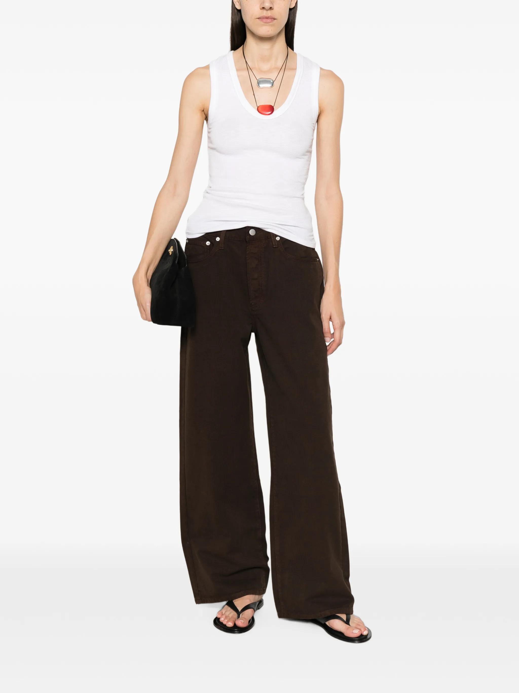 canvas mid-rise jeans