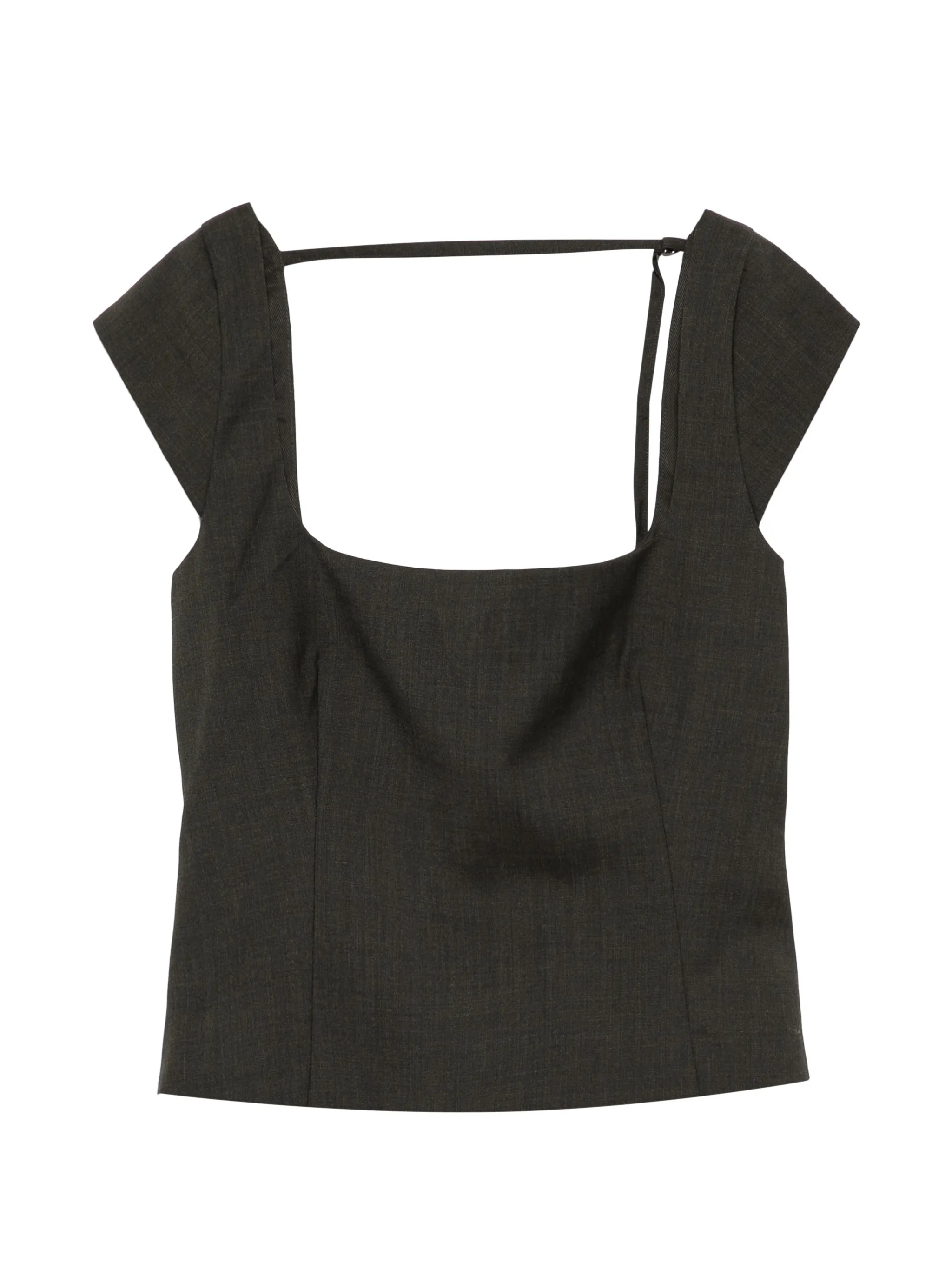 cap-sleeves square-neck top