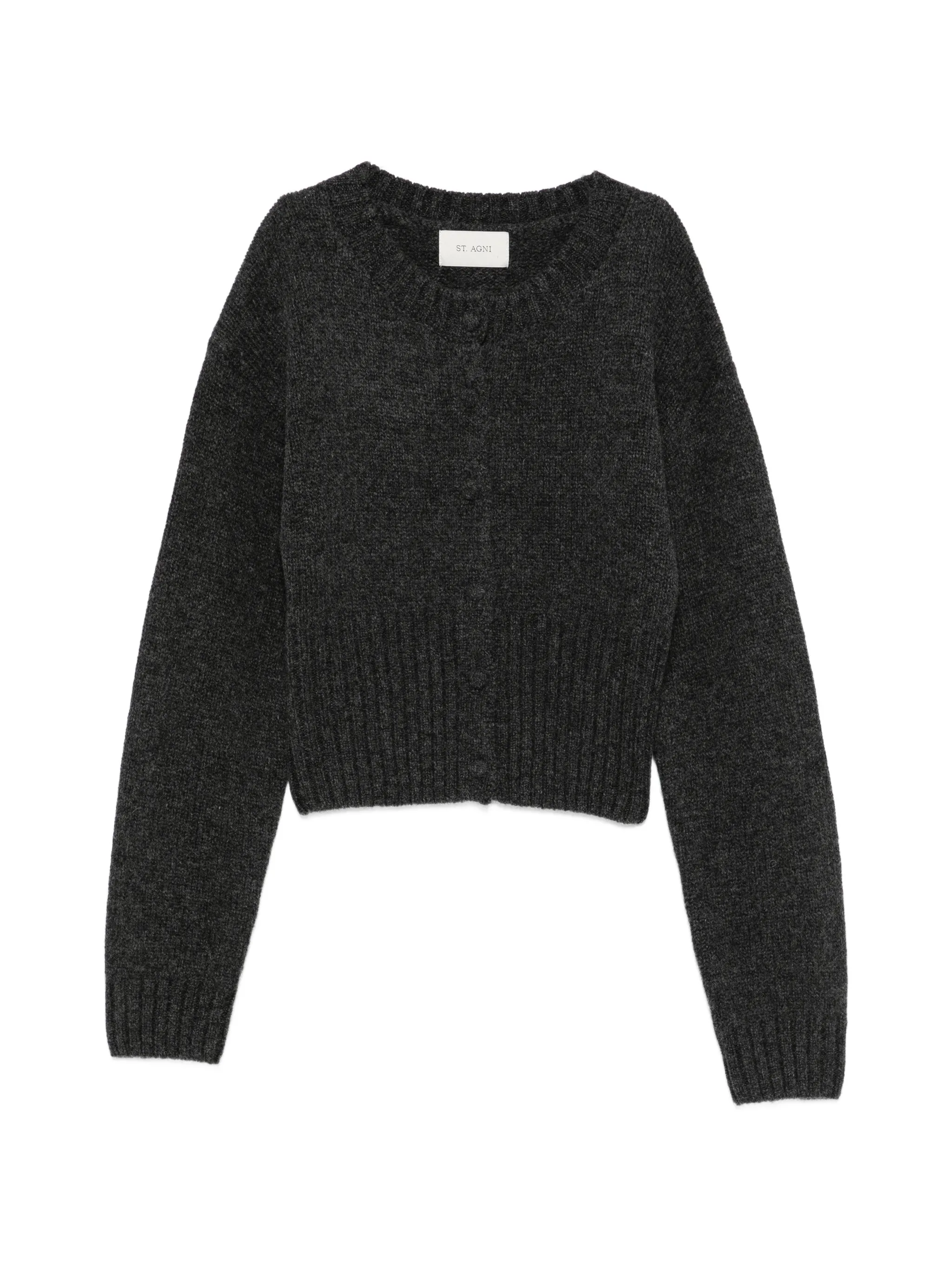 ribbed-knit cropped cardigan