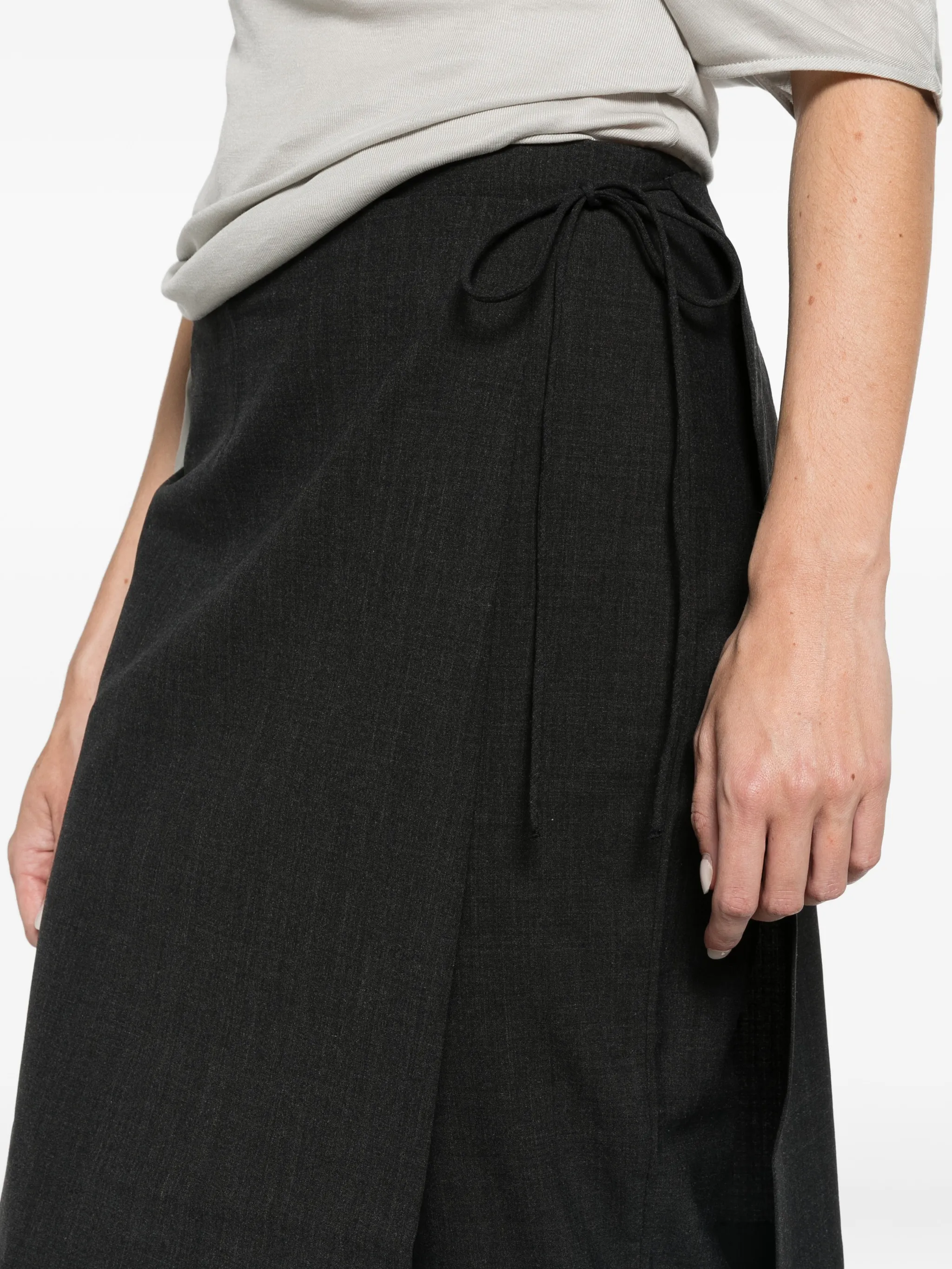 wool sarong pants - dark graphite