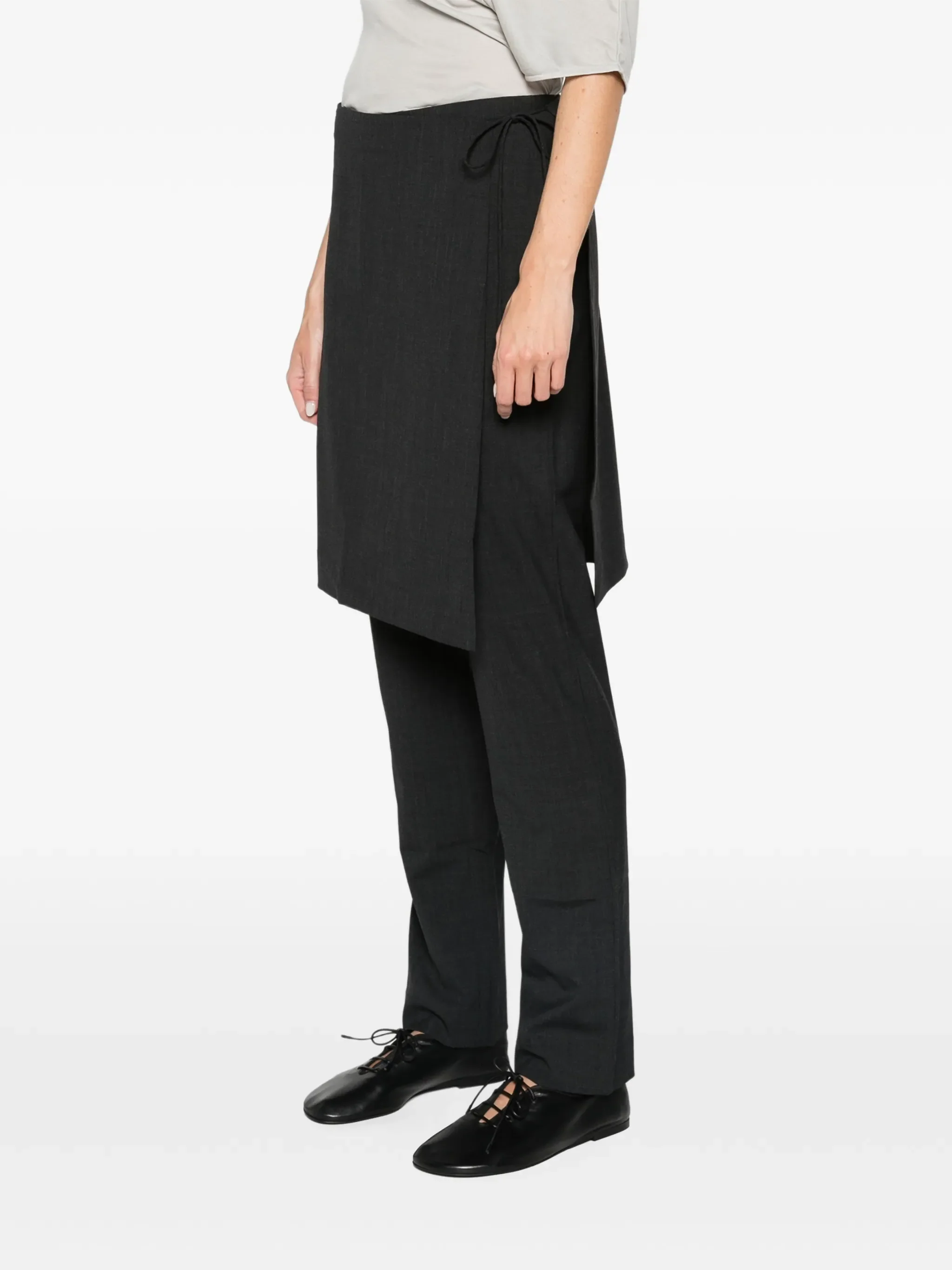 wool sarong pants - dark graphite