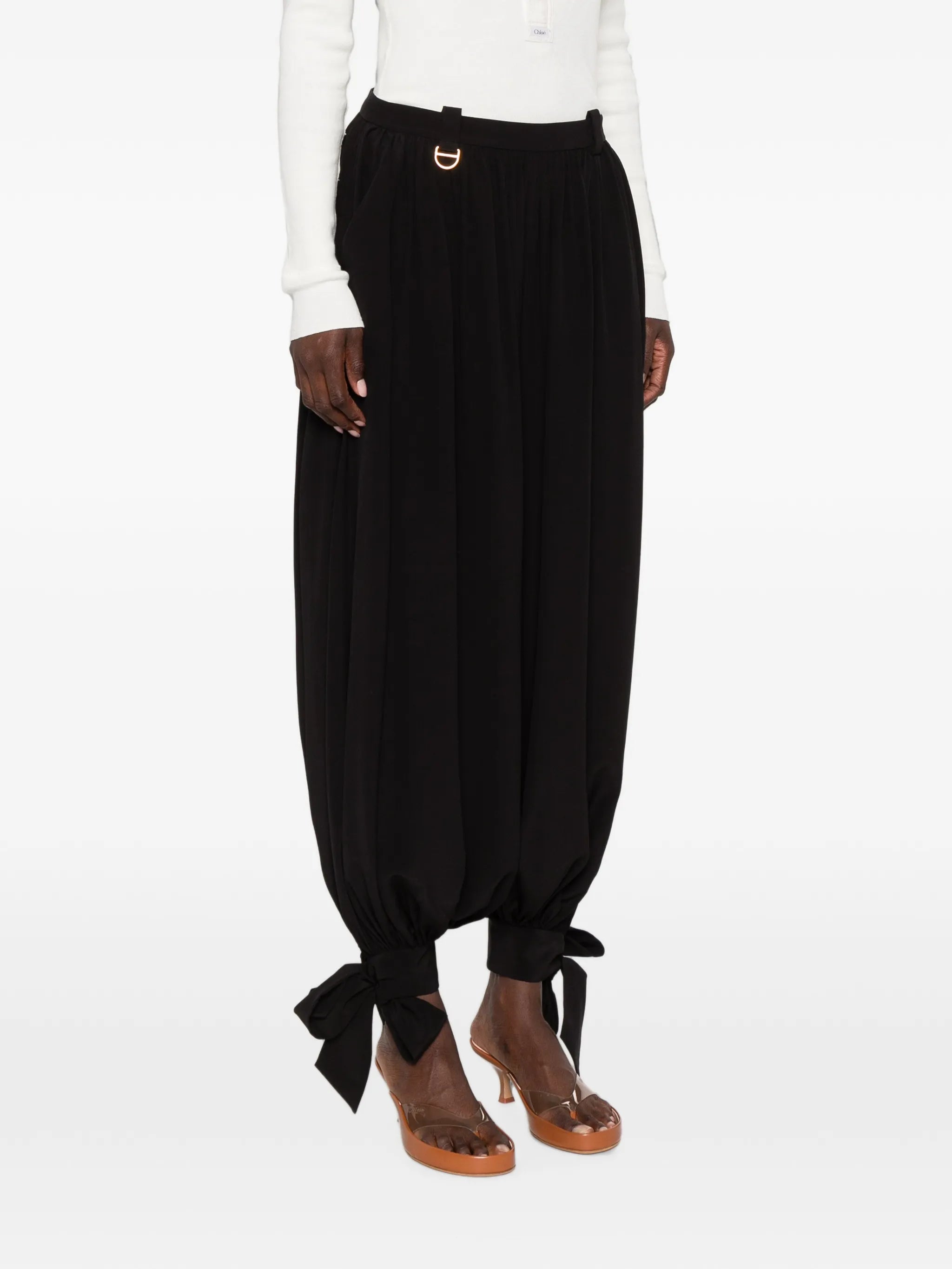 tie detail trousers
