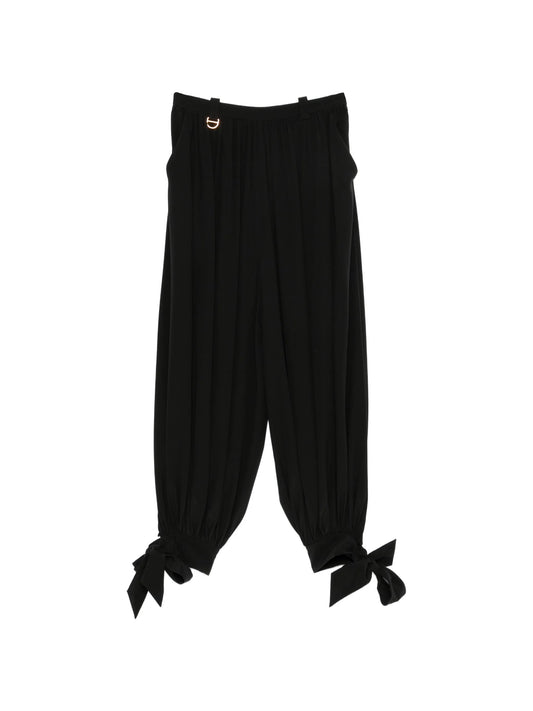tie-detail trousers