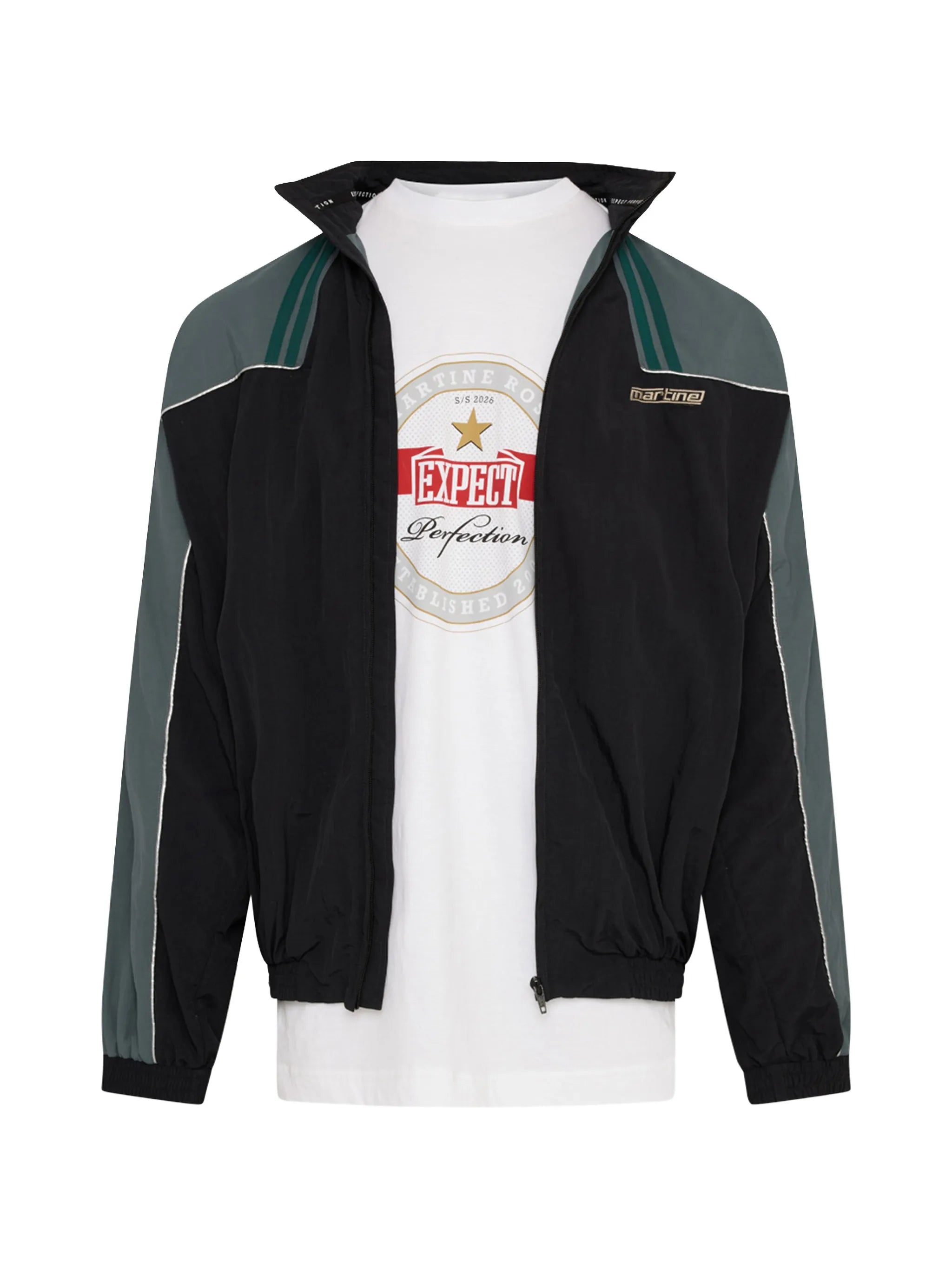 embroidered colour-block jacket