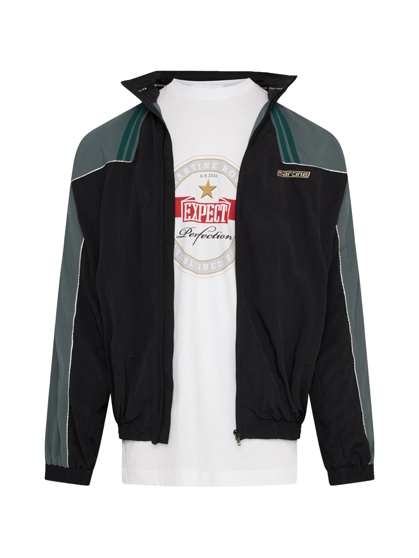 embroidered colour-block jacket