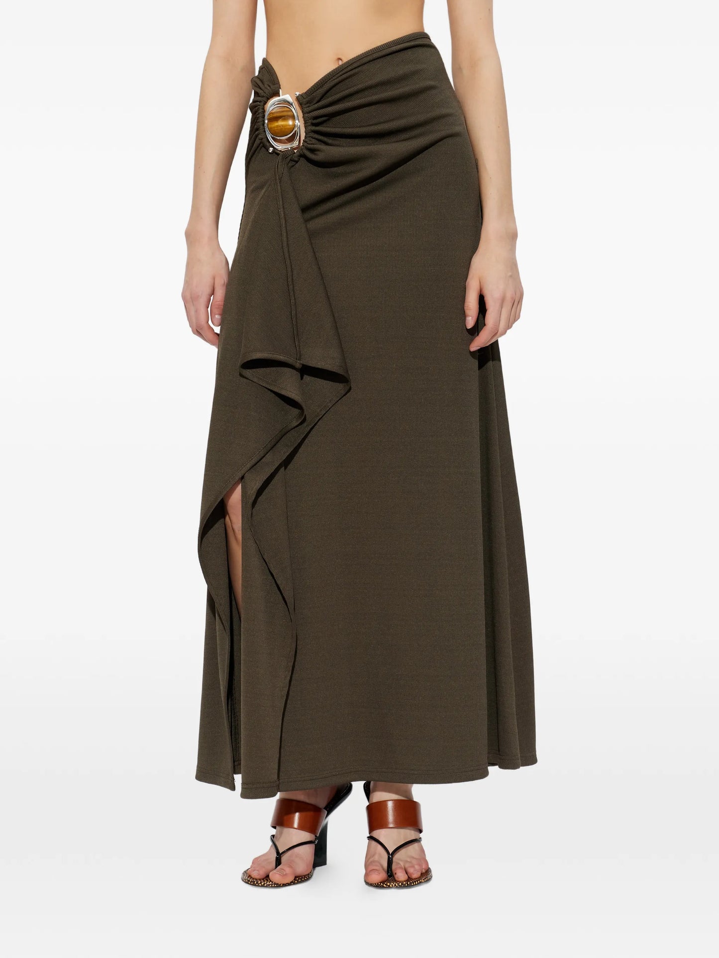 buckle gathered skirt