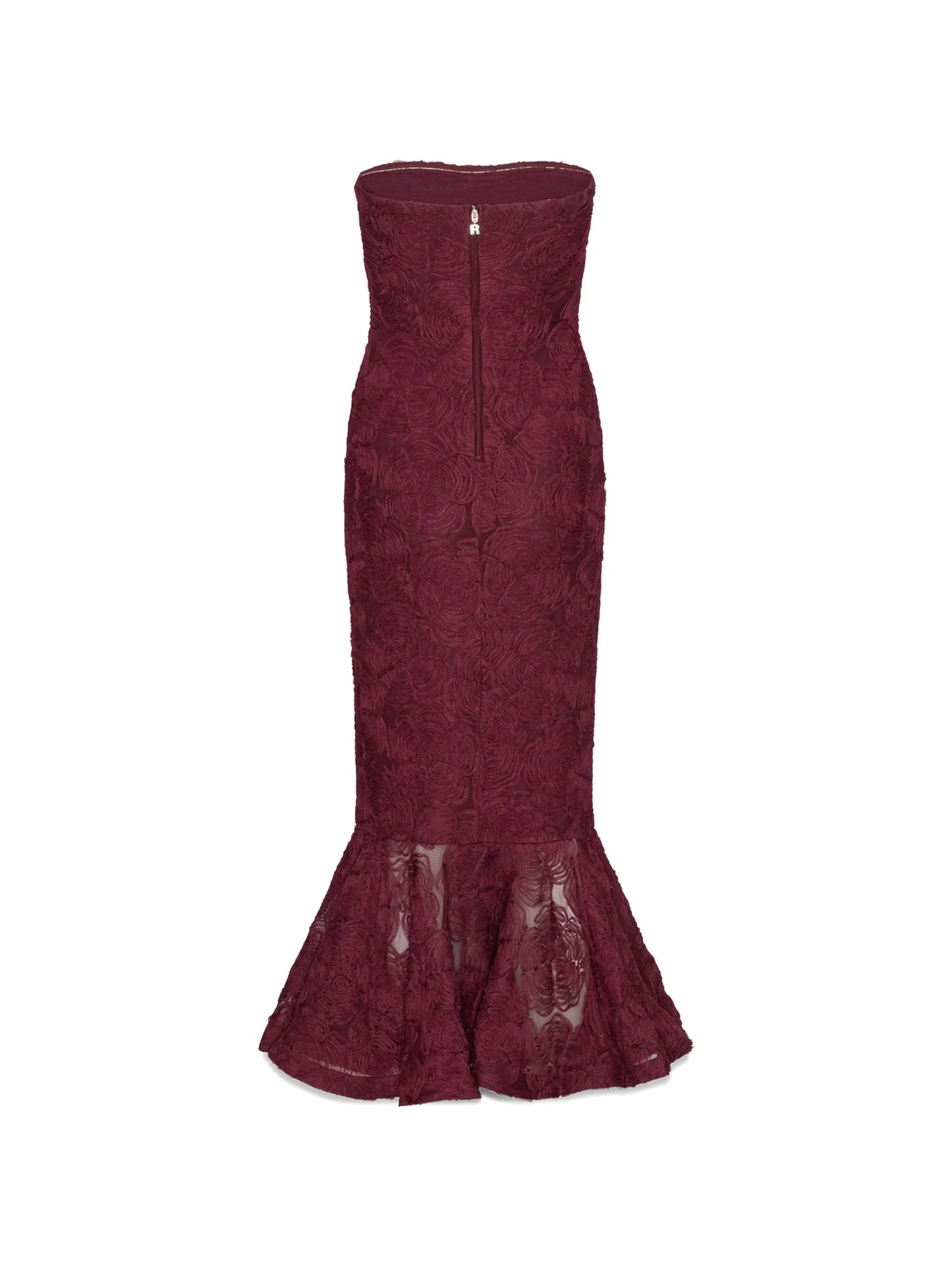 flower flounce-hem midi dress