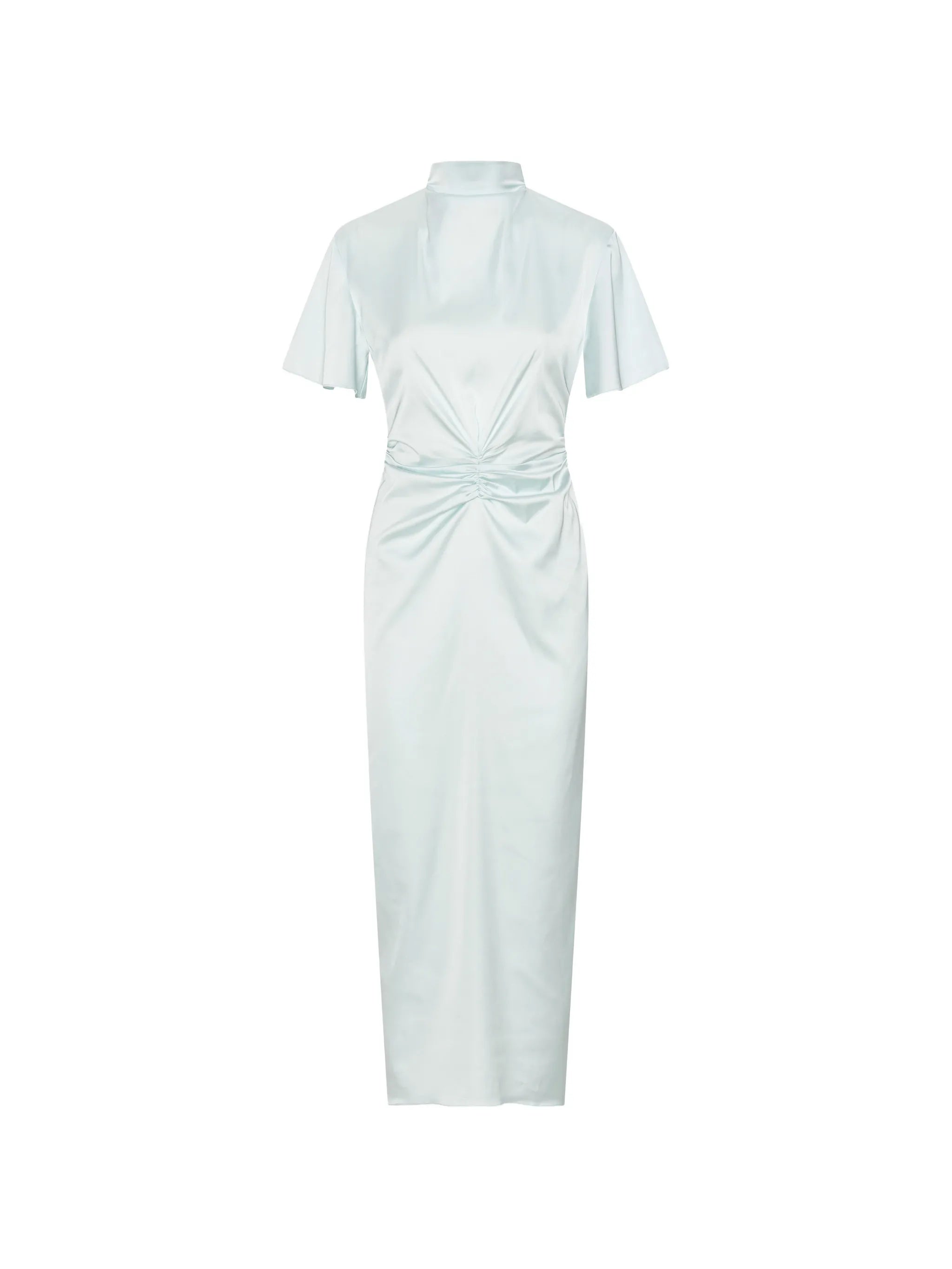 gathered midi dress
