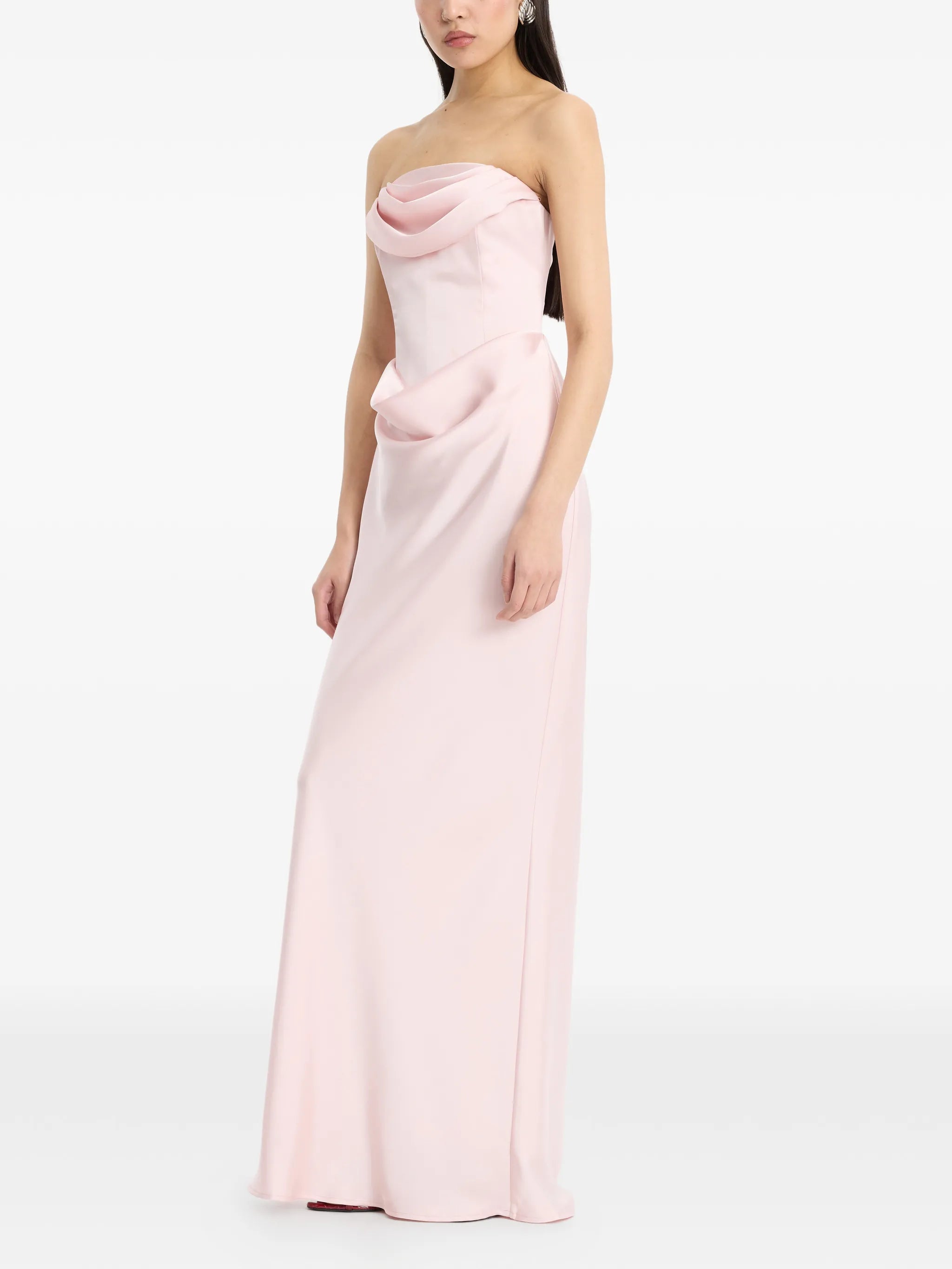corsage strapless maxi dress