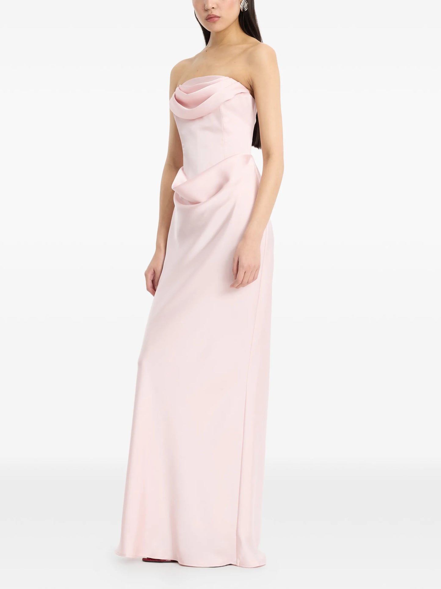 corsage strapless maxi dress