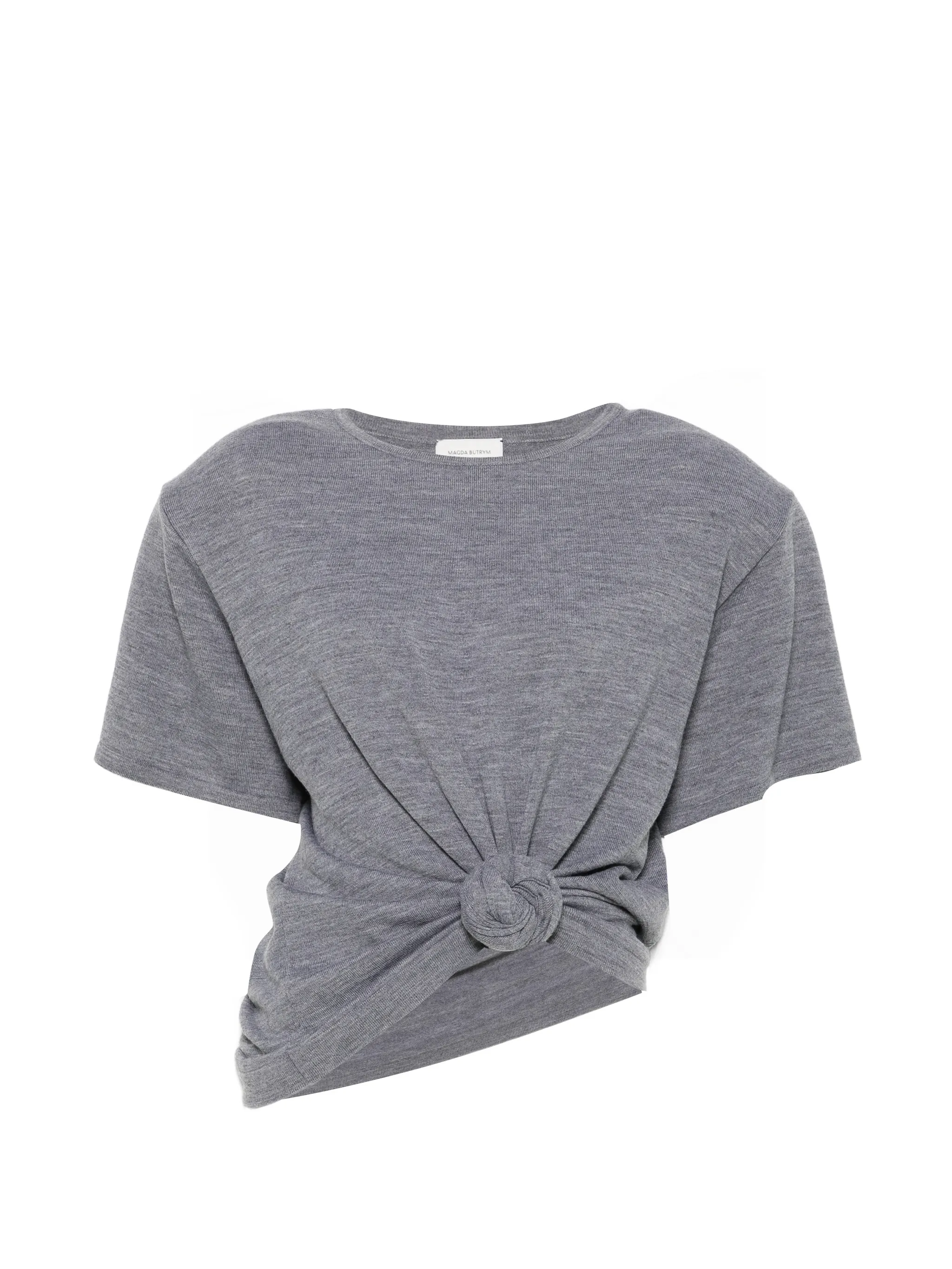 knot-detail padded-shoulder T-shirt