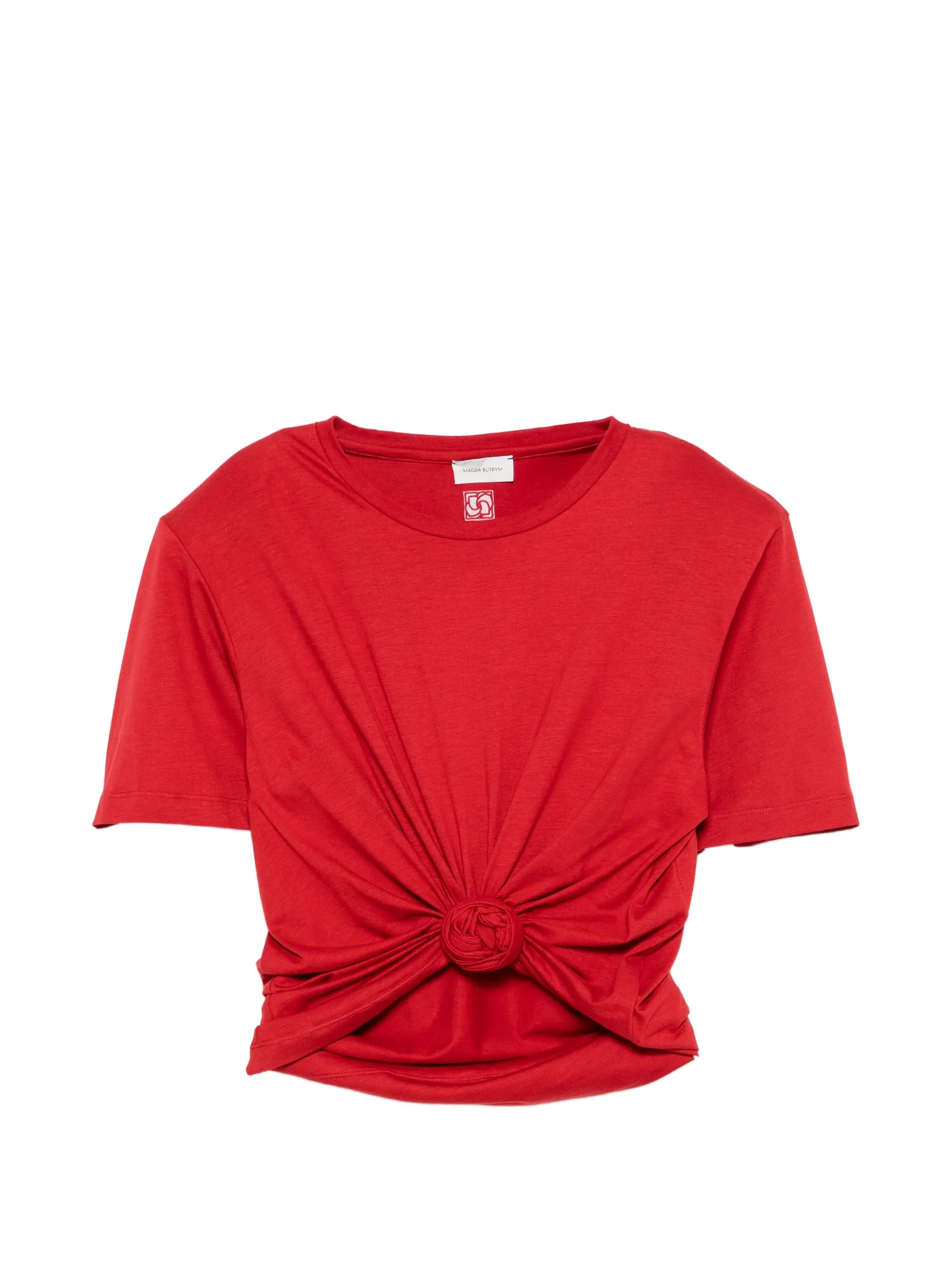 knotted cropped T-shirt