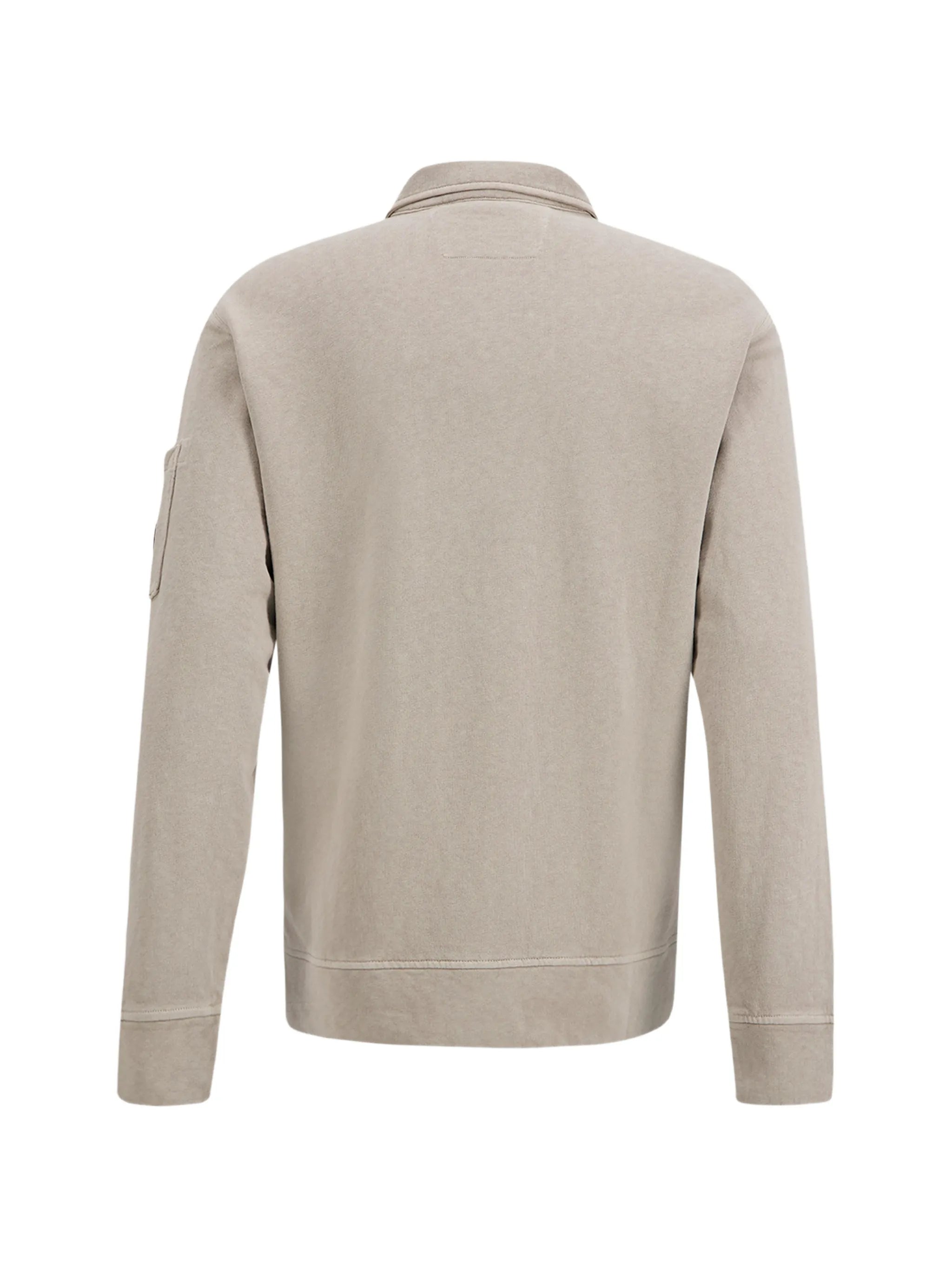 sleeve-pocket zipped polo shirt