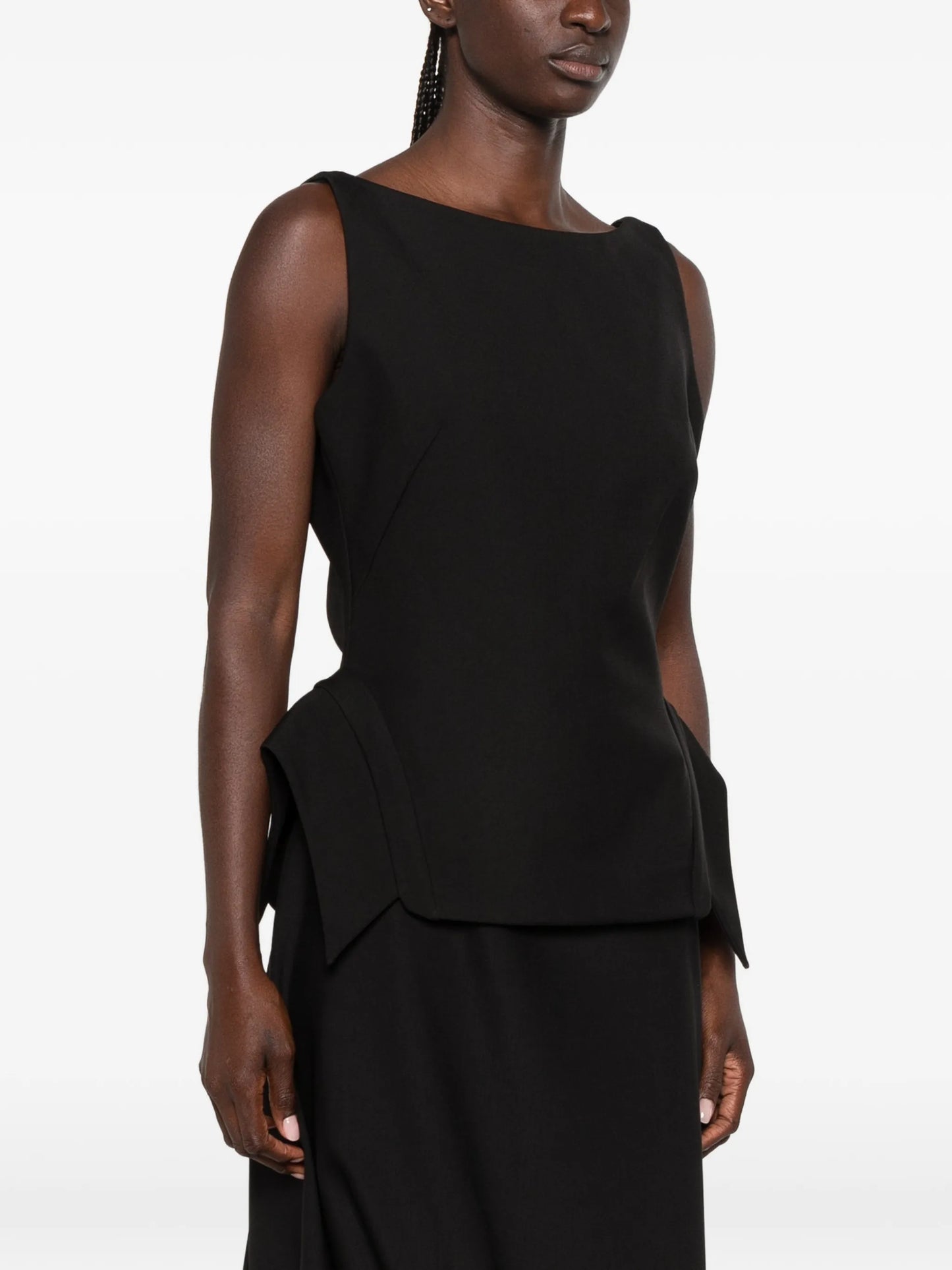 deconstructed peplum-detail top
