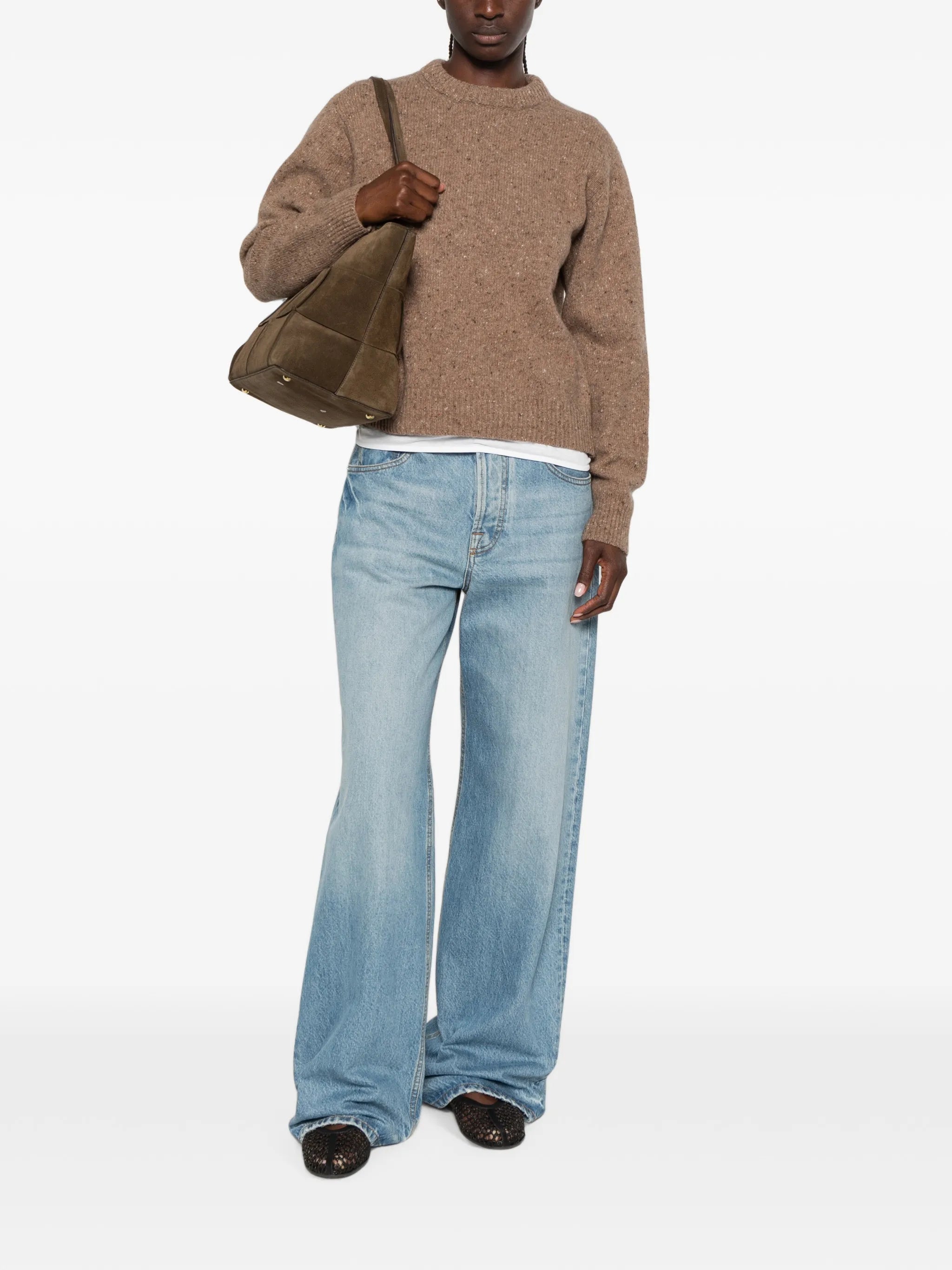 mouline crew-neck sweater