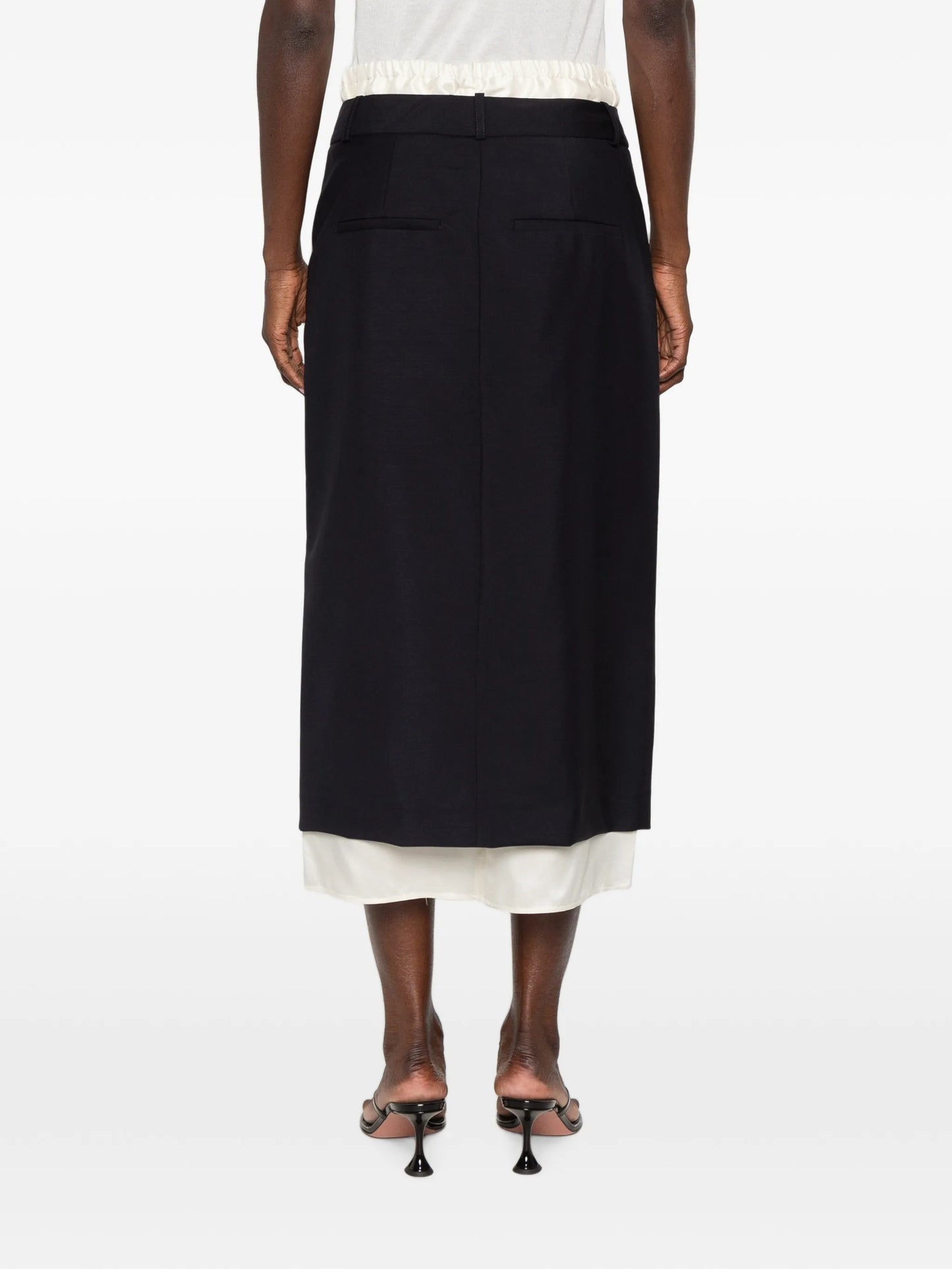boxer-detailed layered skirt