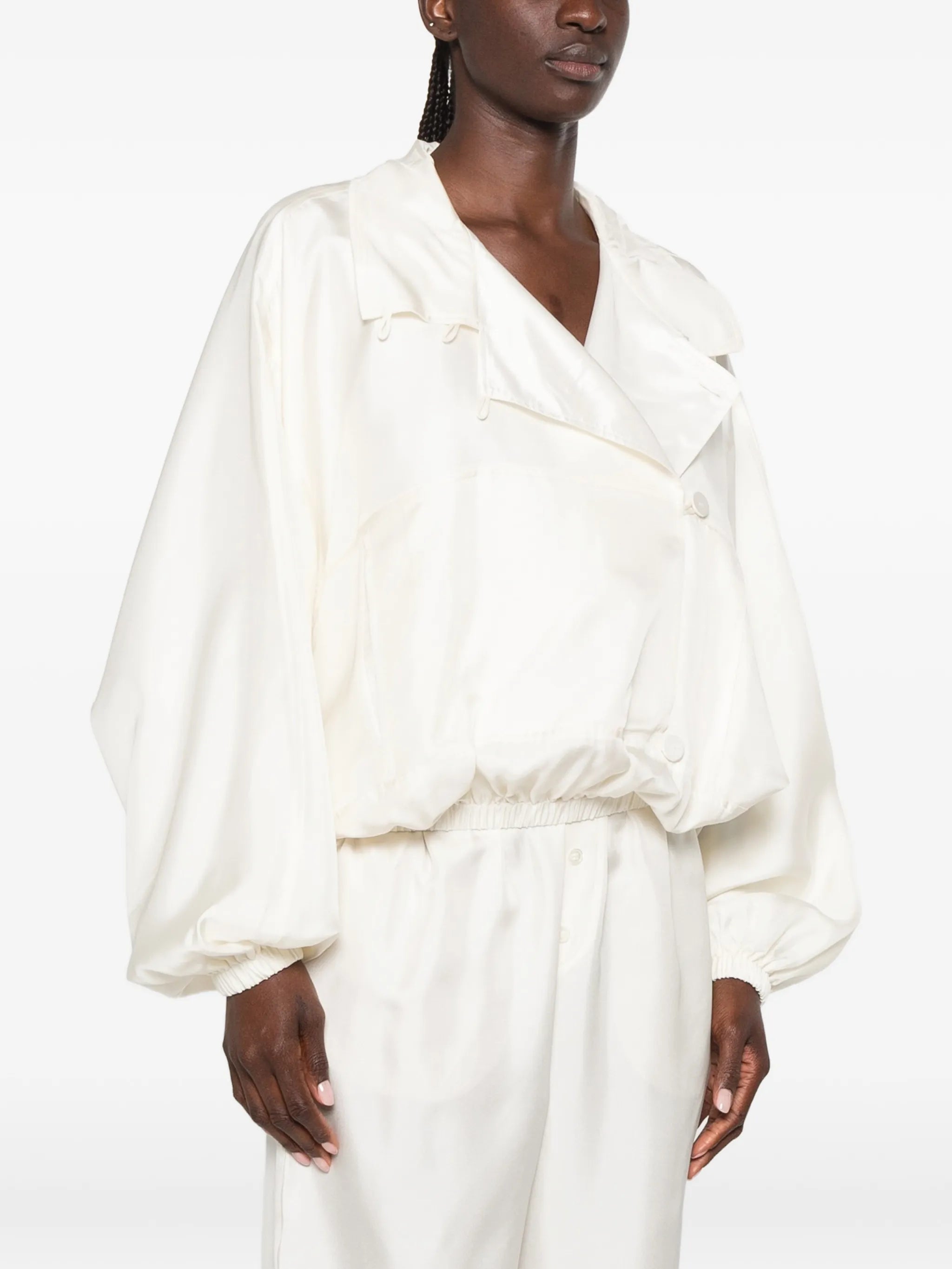 silk blouson jacket