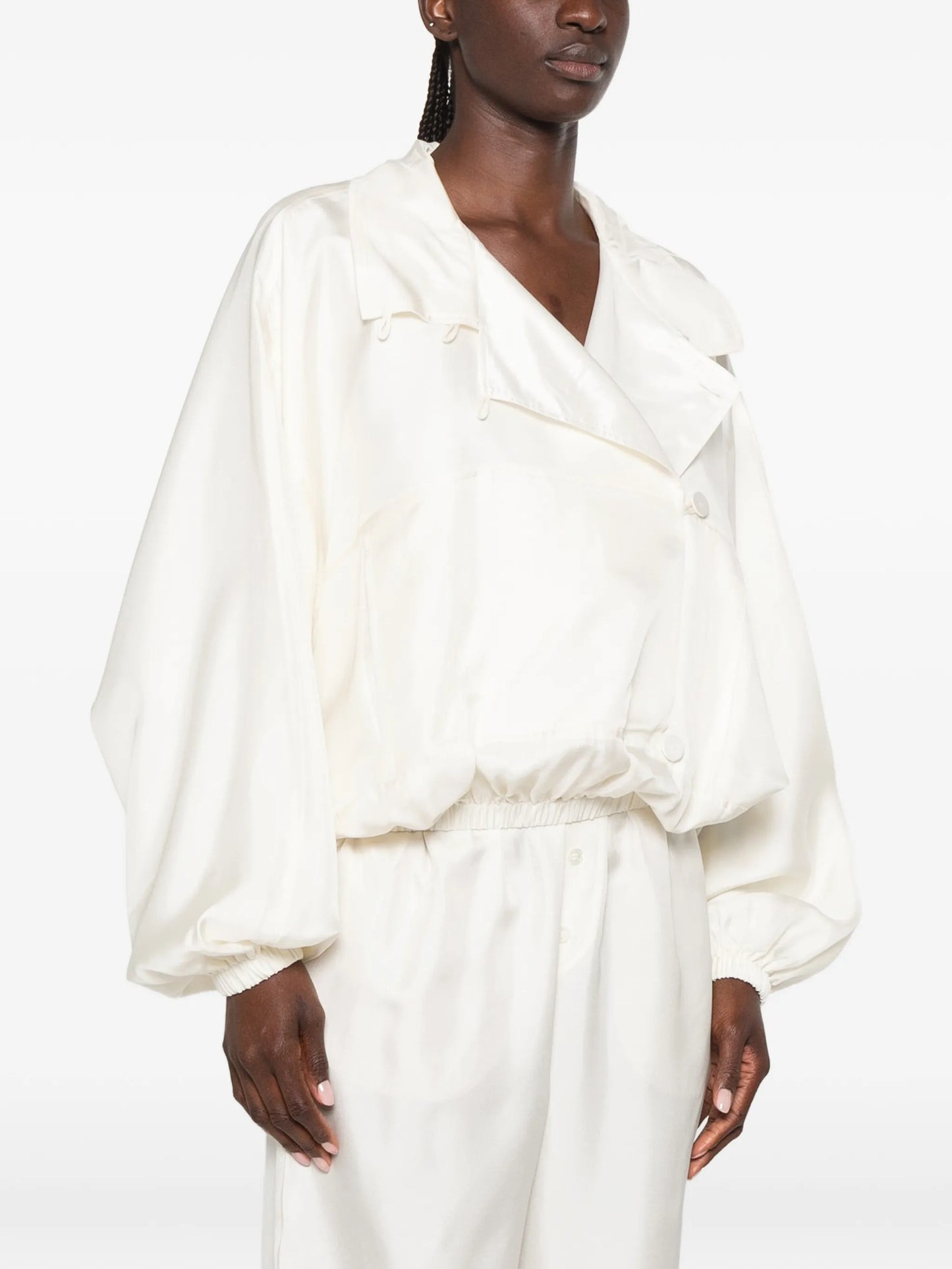 silk blouson jacket