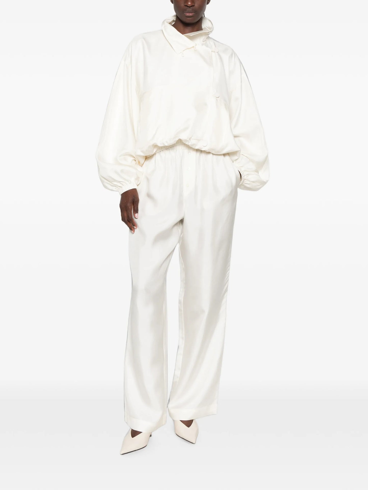 silk blouson jacket