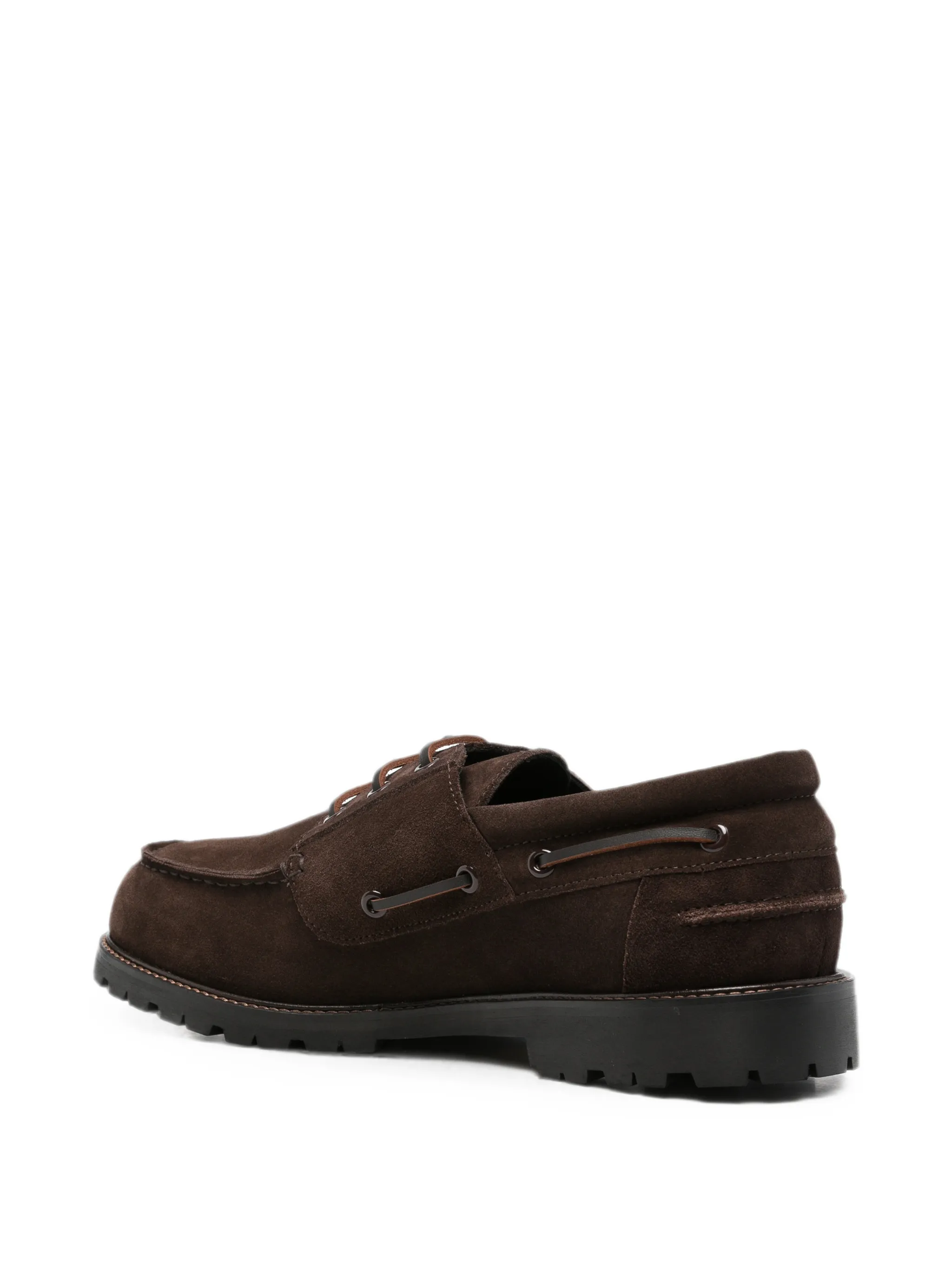 suede lace-up boat shoes