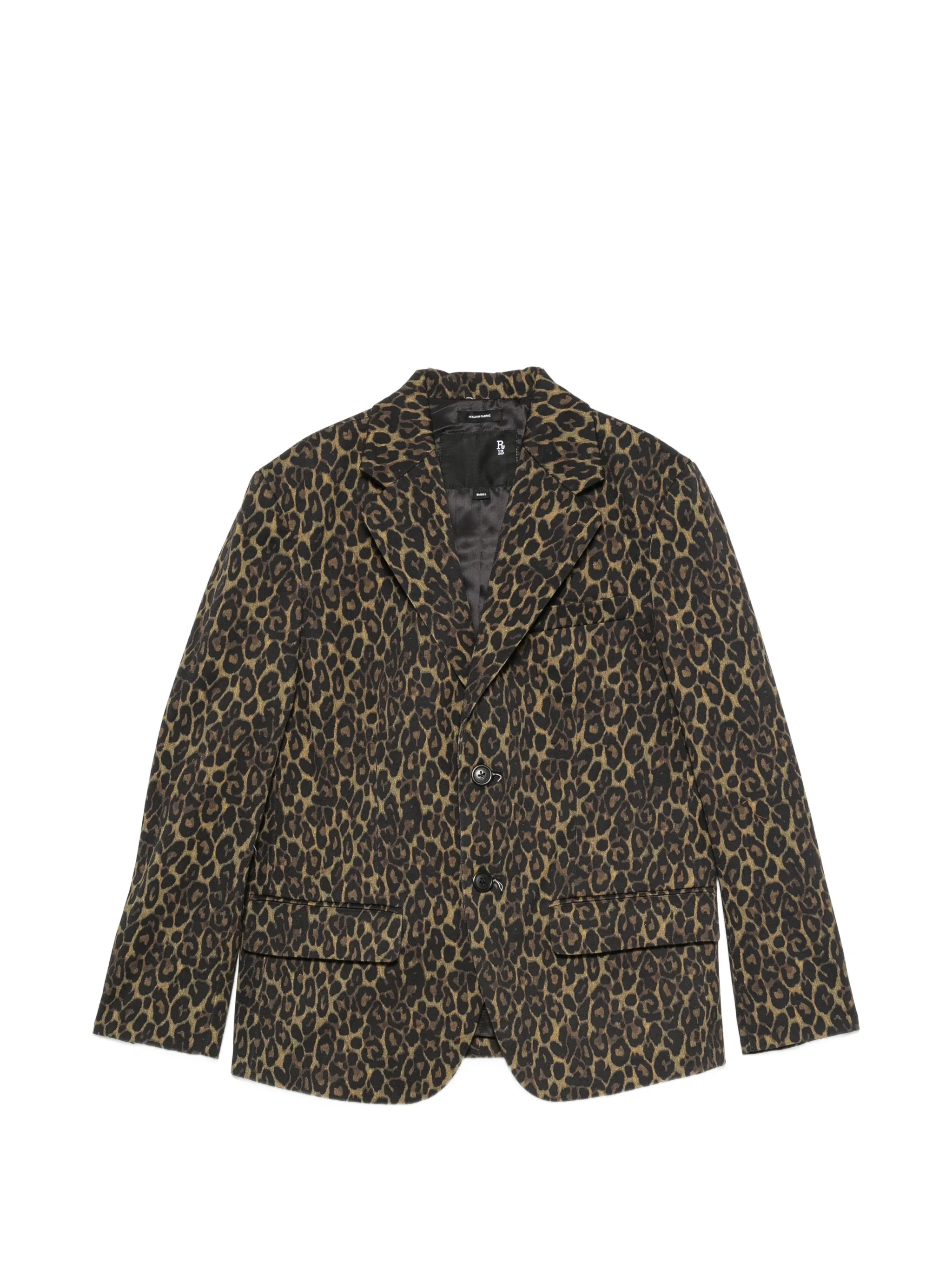 leopard-print buttoned blazer