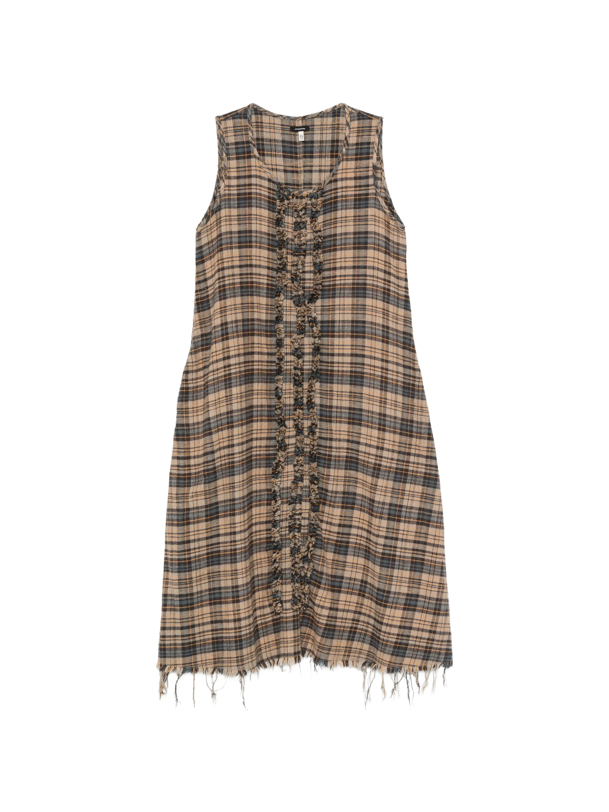 sleeveless midi with ruffles dress