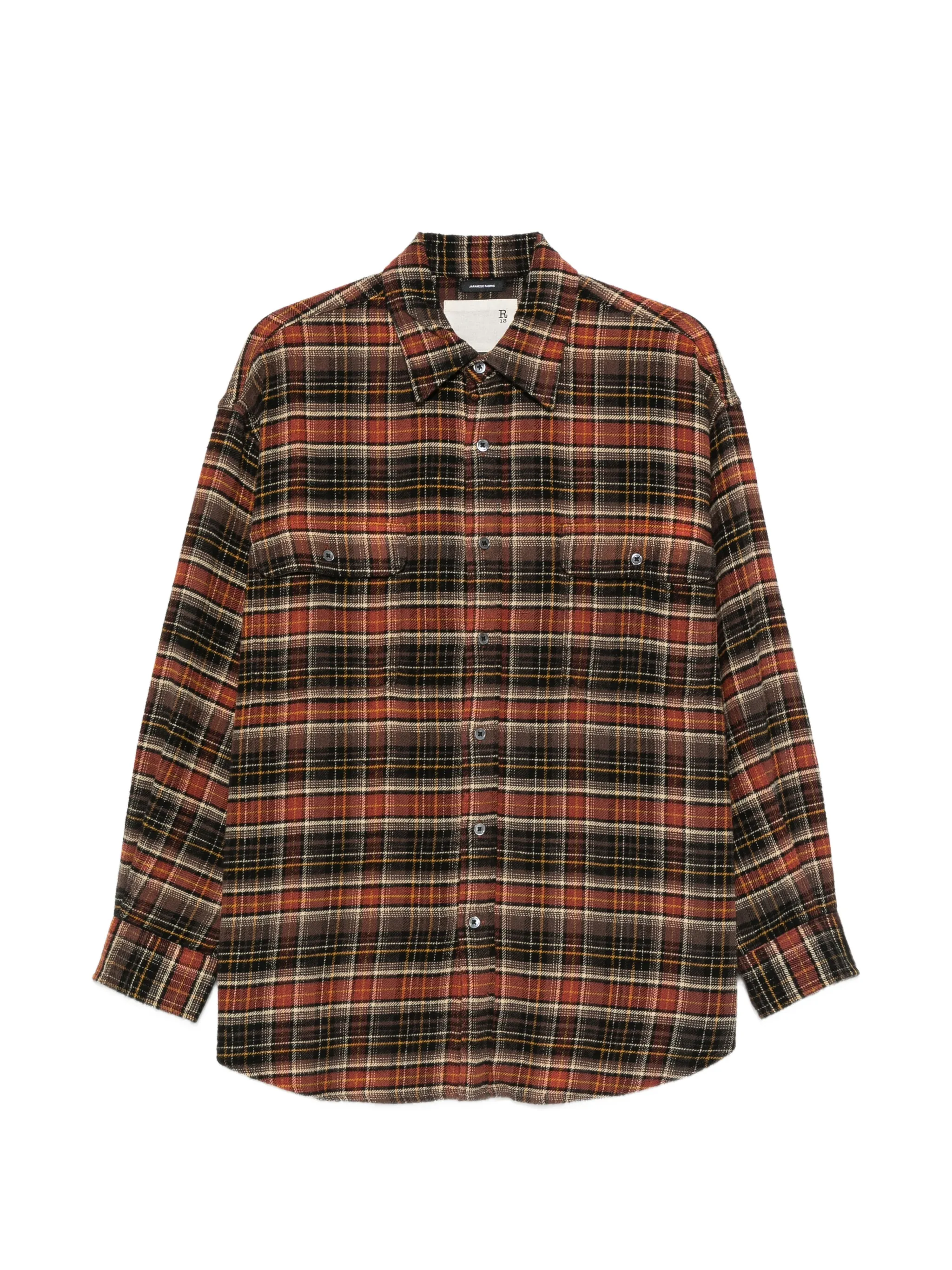 shirt brown dark grey plaid