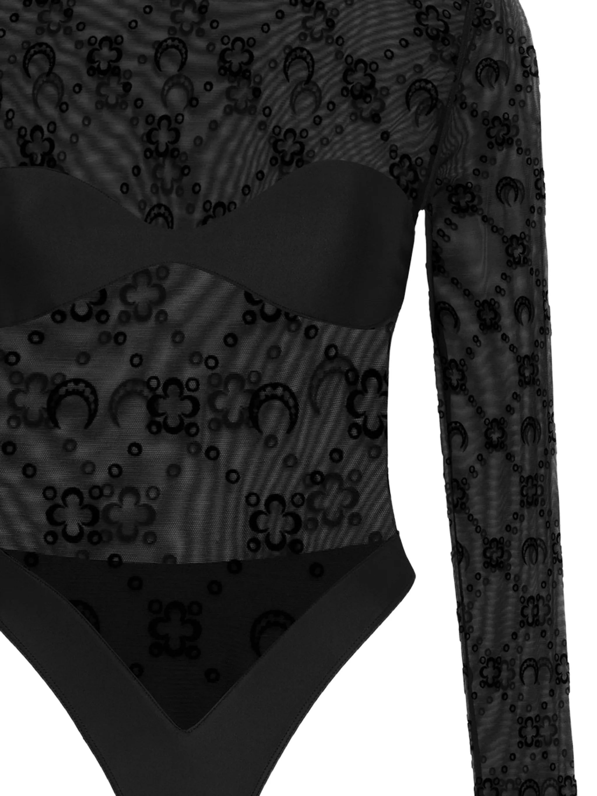 Moonogram long-sleeve bodysuit
