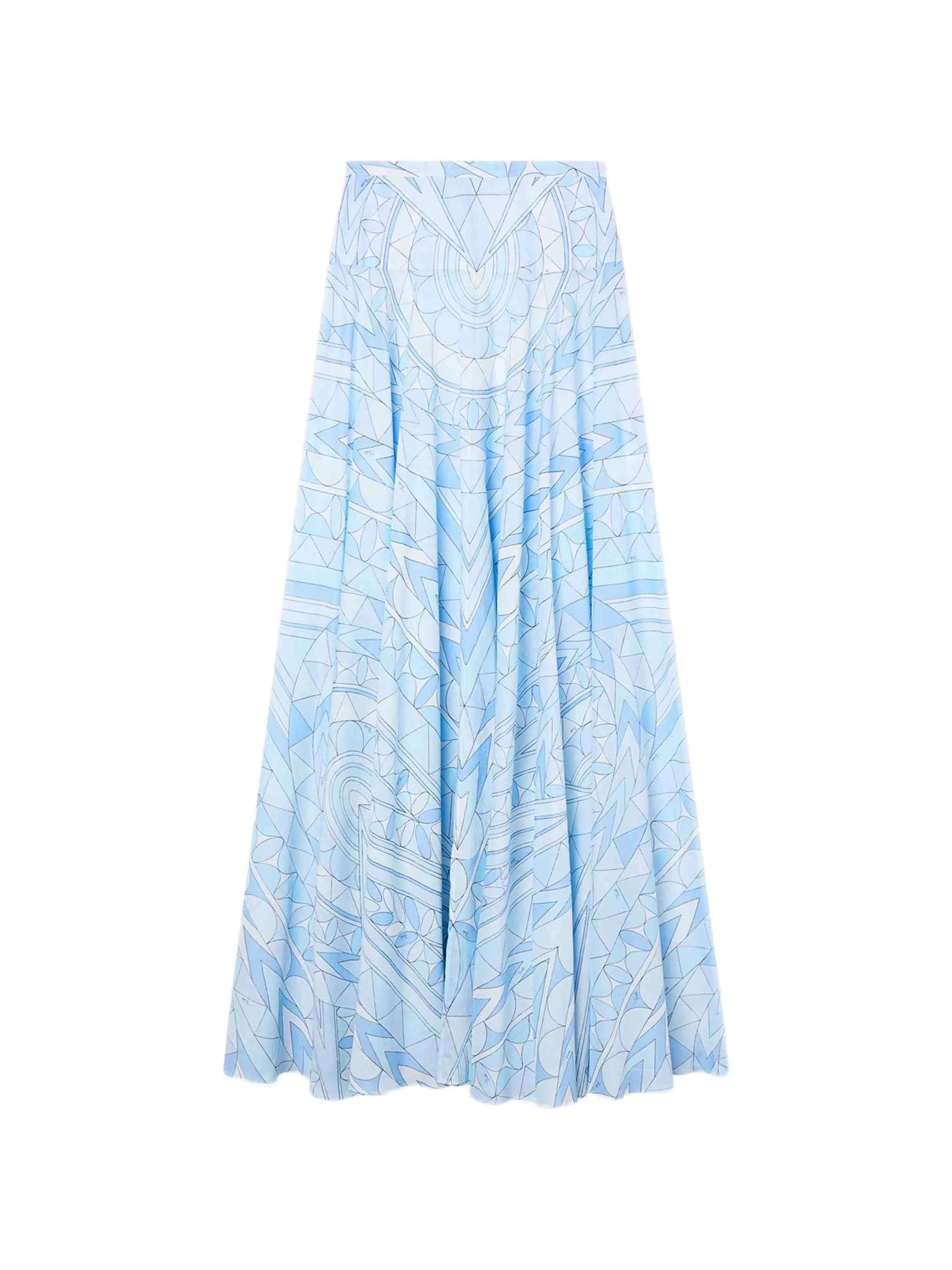 Manuba geometric-print strapless long skirt