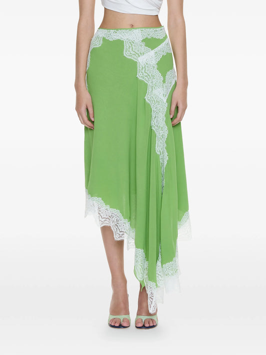 Verve lace-detail asymmetric skirt