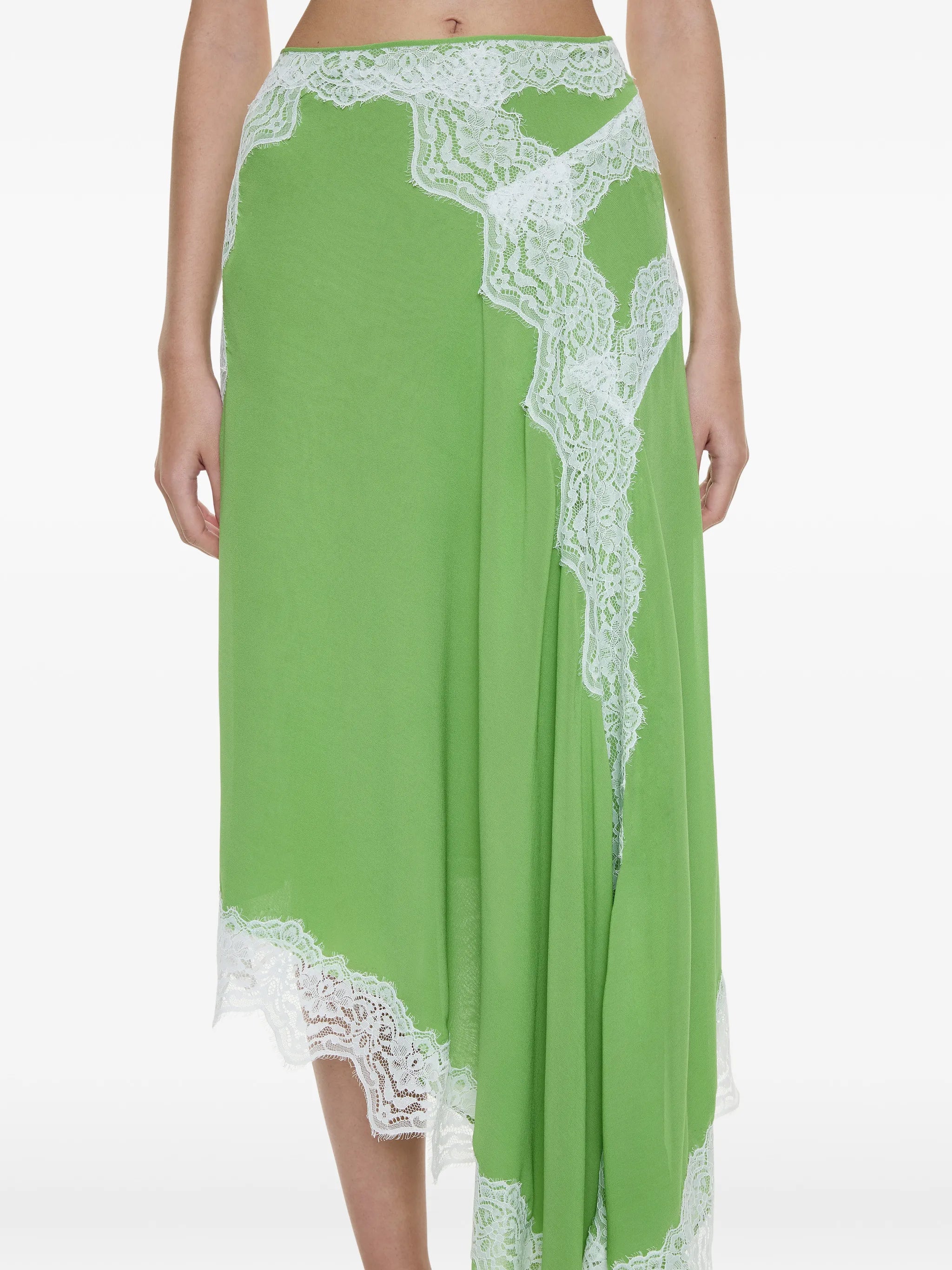 Verve lace-detail asymmetric skirt