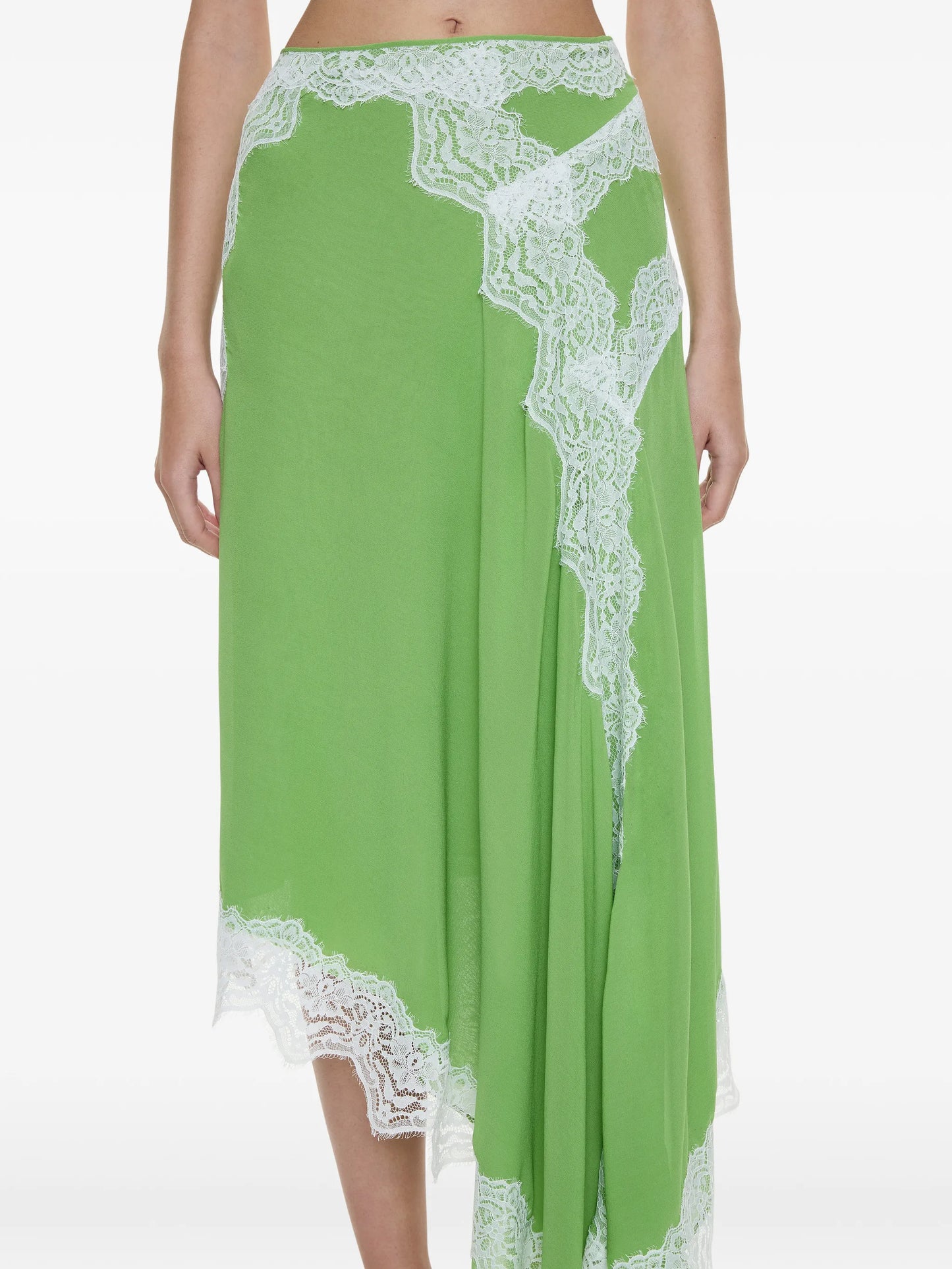 Verve lace-detail asymmetric skirt